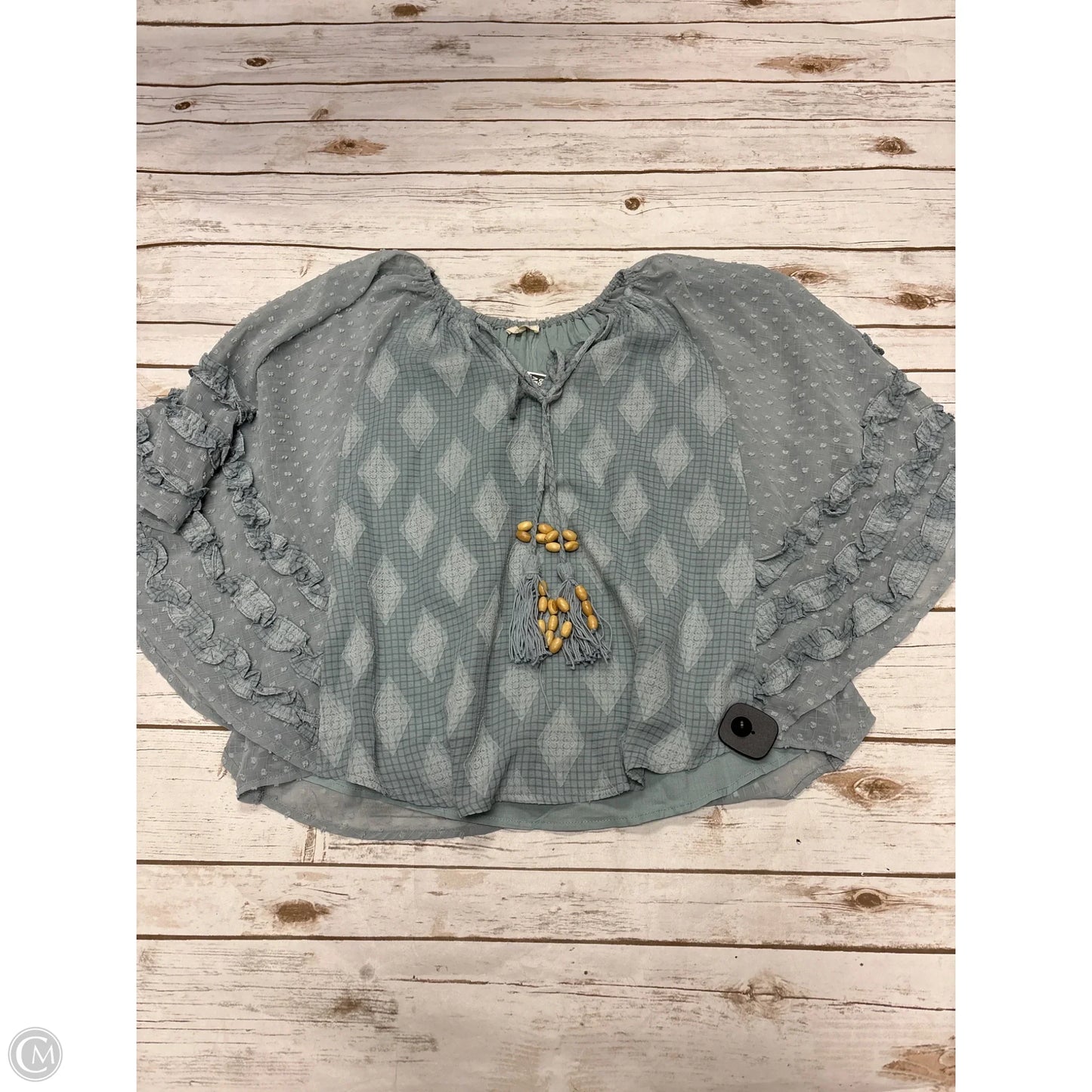 Top 3/4 Sleeve By Miss Me In Blue, Size: S