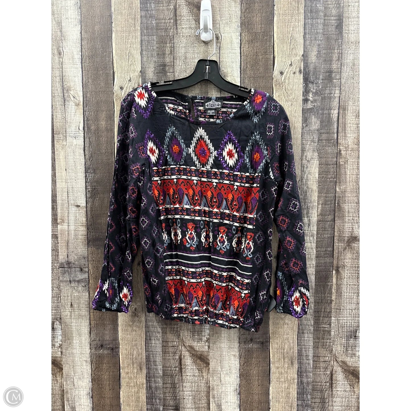 Top Long Sleeve By Angie In Multi-colored, Size: L