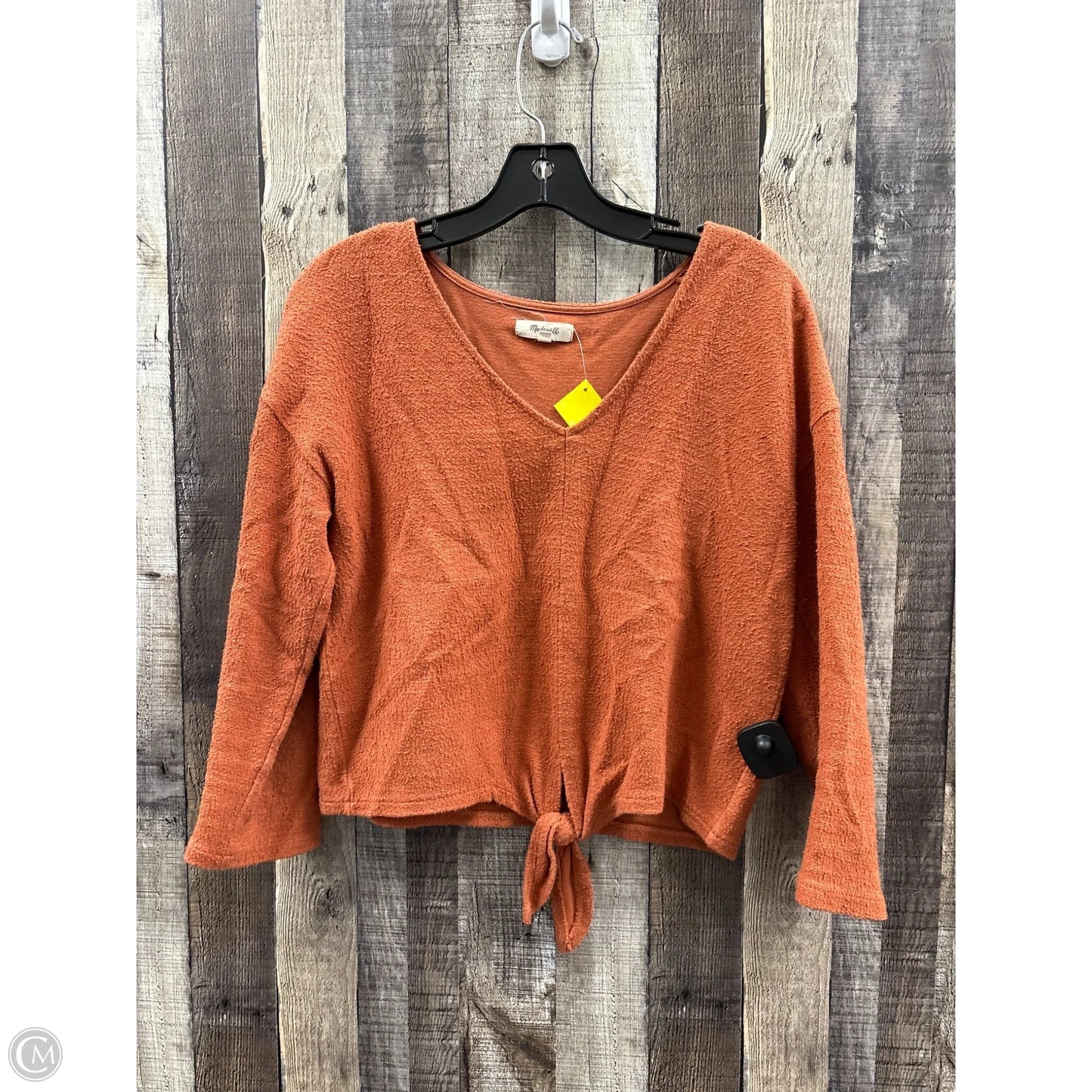 Top Long Sleeve By Madewell In Orange, Size: M