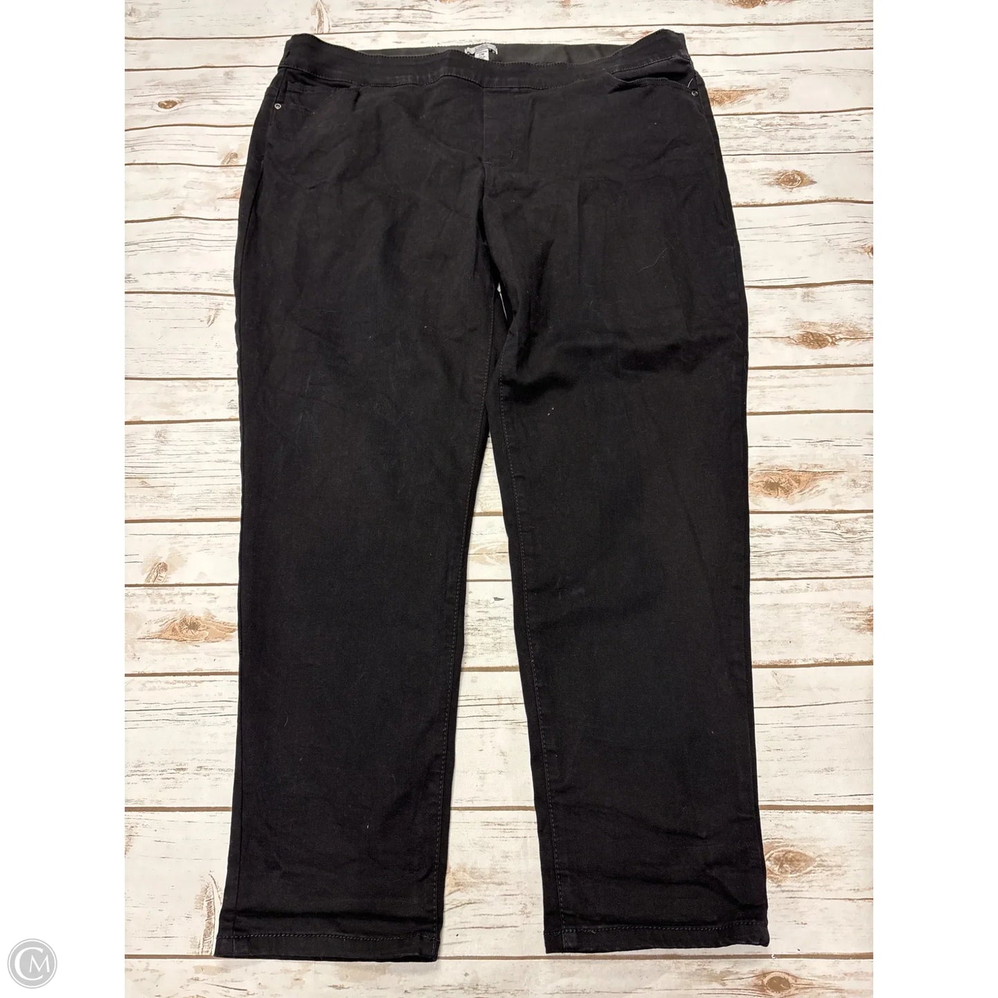 Jeans Straight By Croft And Barrow In Black Denim, Size: 22