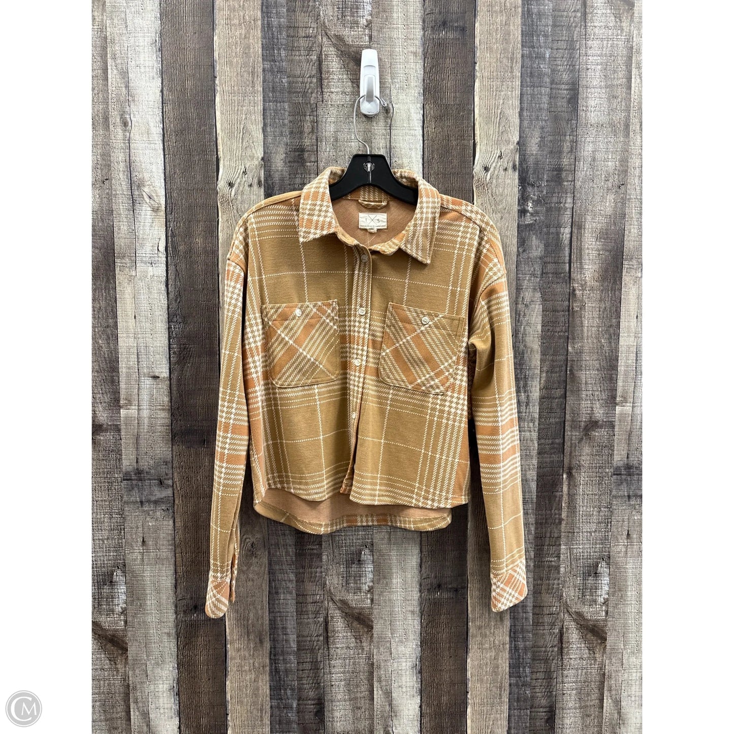 Top Long Sleeve By Thread And Supply In Plaid Pattern, Size: S