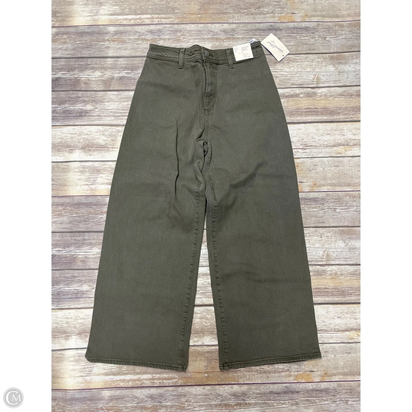Jeans Wide Leg By Universal Thread In Green Denim, Size: 8