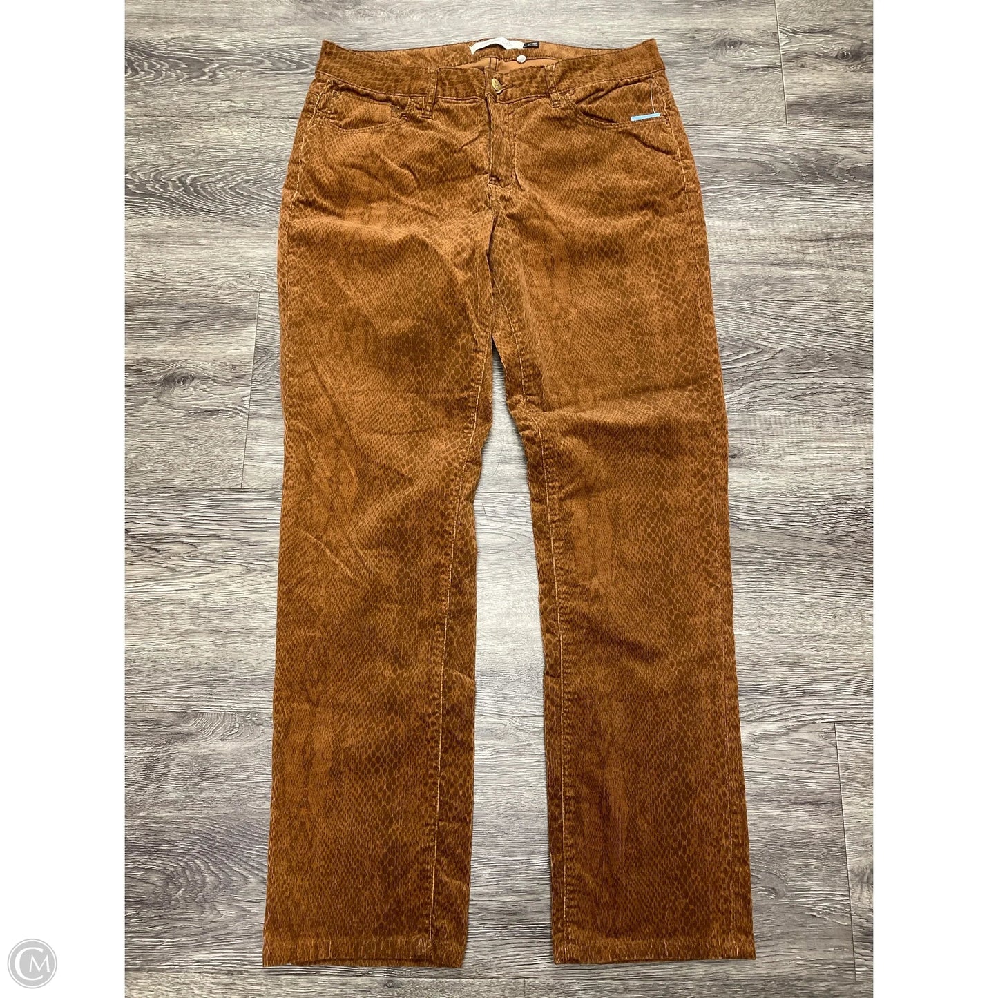Pants Corduroy By Christopher Blue In Snakeskin Print, Size: 12