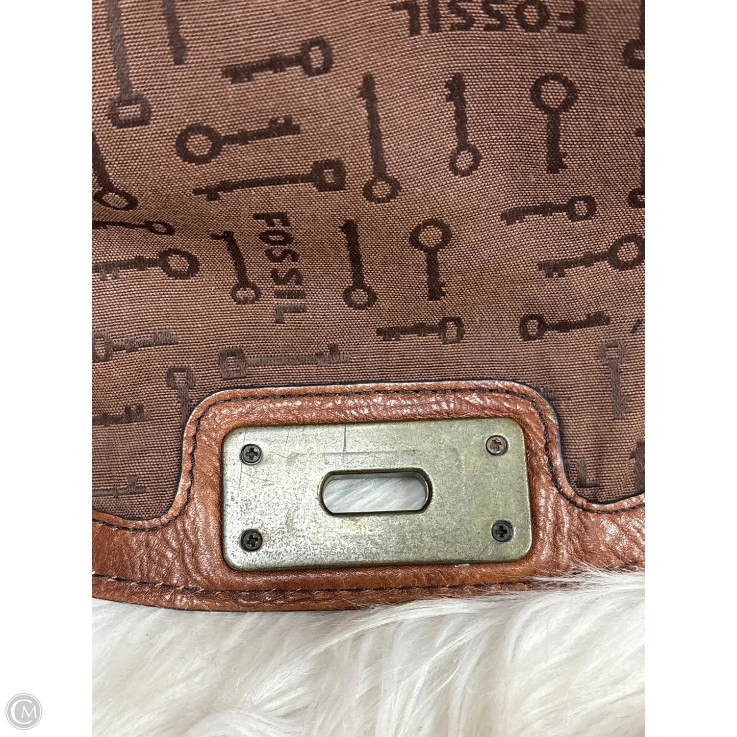 Crossbody Leather By Fossil, Size: Medium
