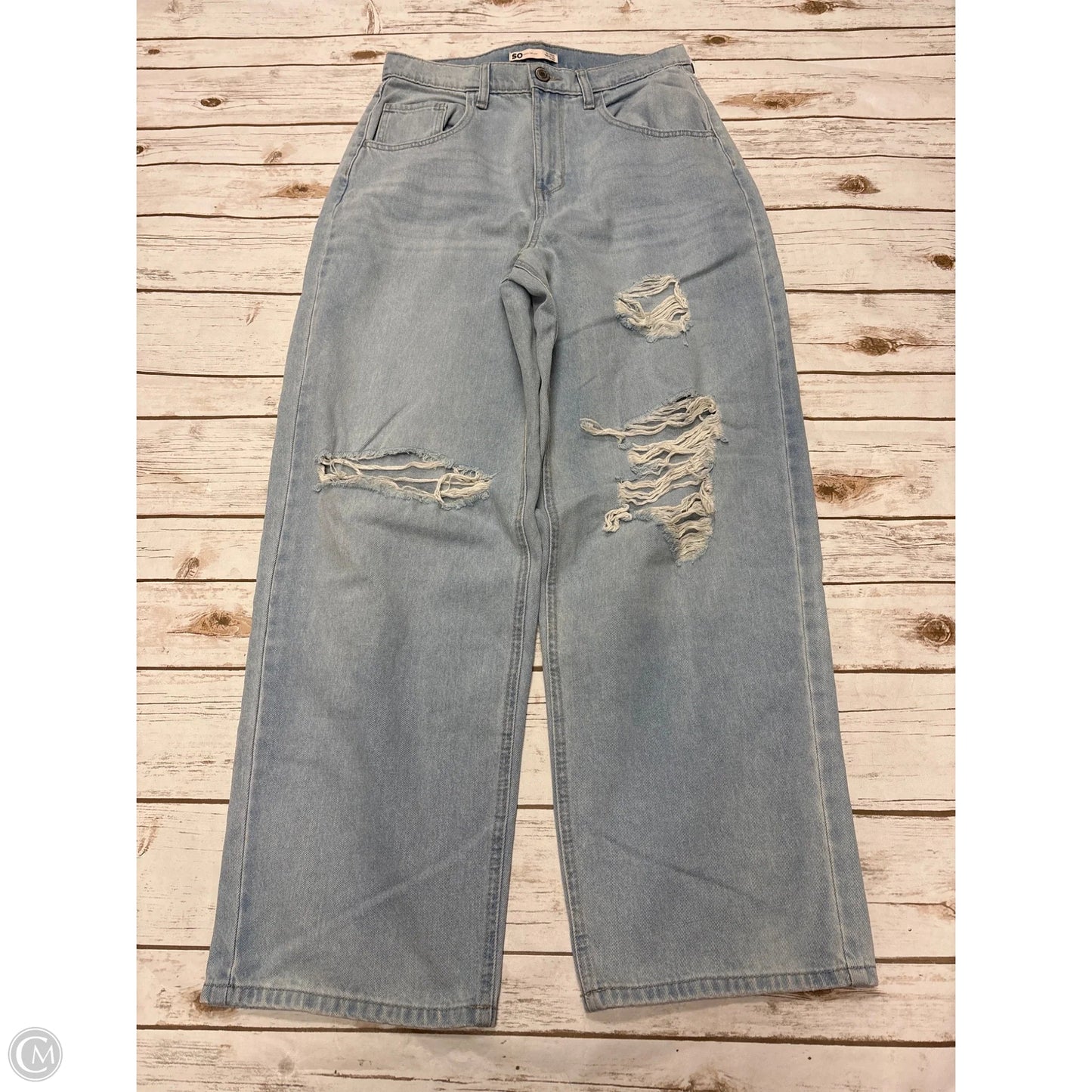 Jeans Wide Leg By So In Blue Denim, Size: 10