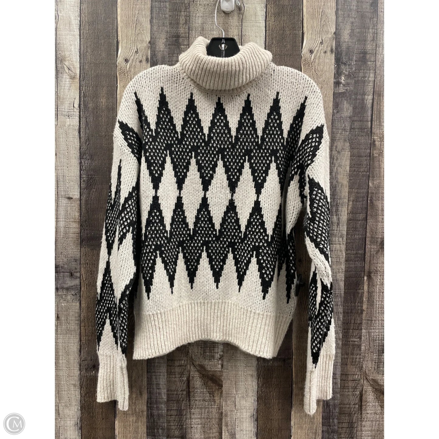 Sweater By Catherine Malandrino In Black & Cream, Size: Xl