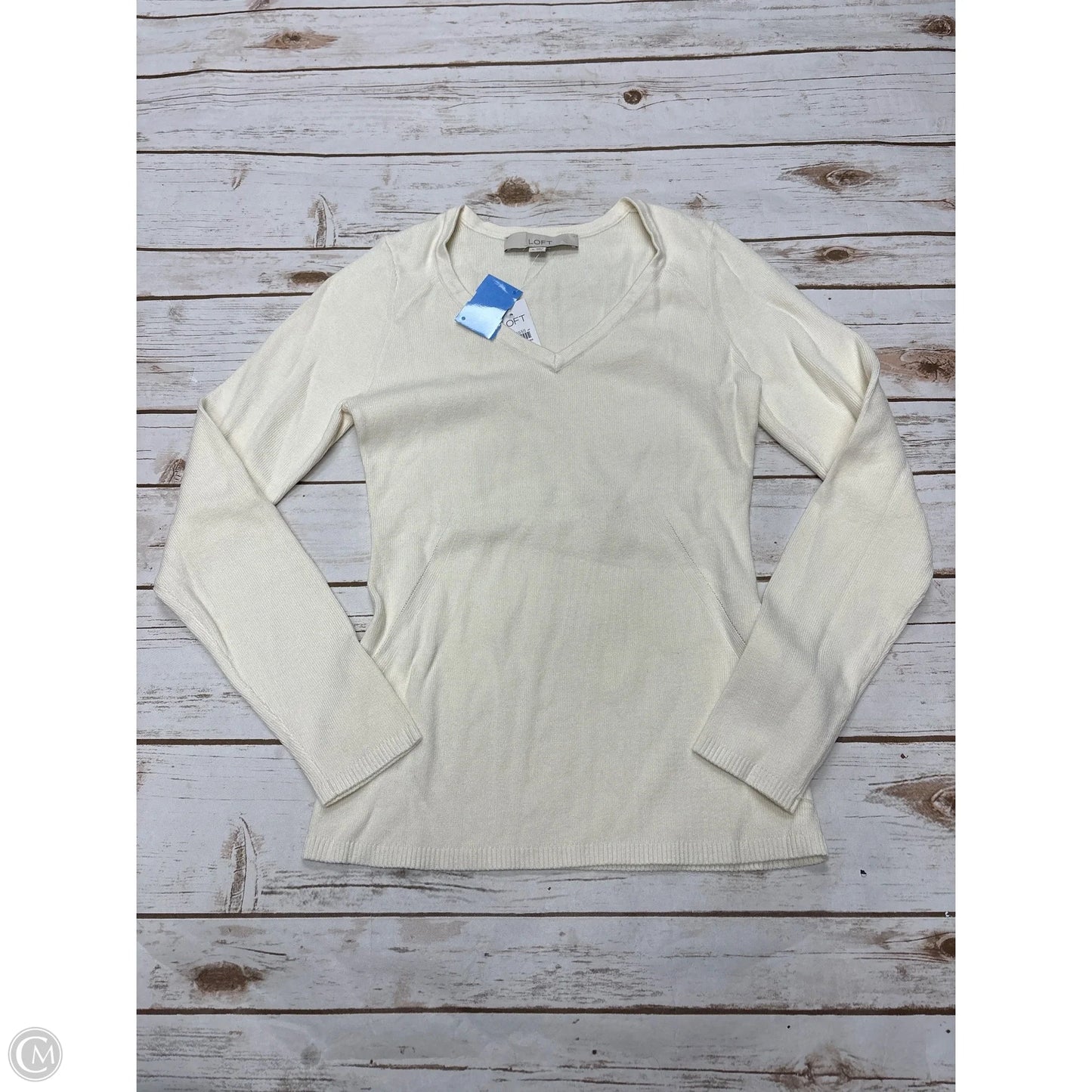Sweater By Loft In Cream, Size: M