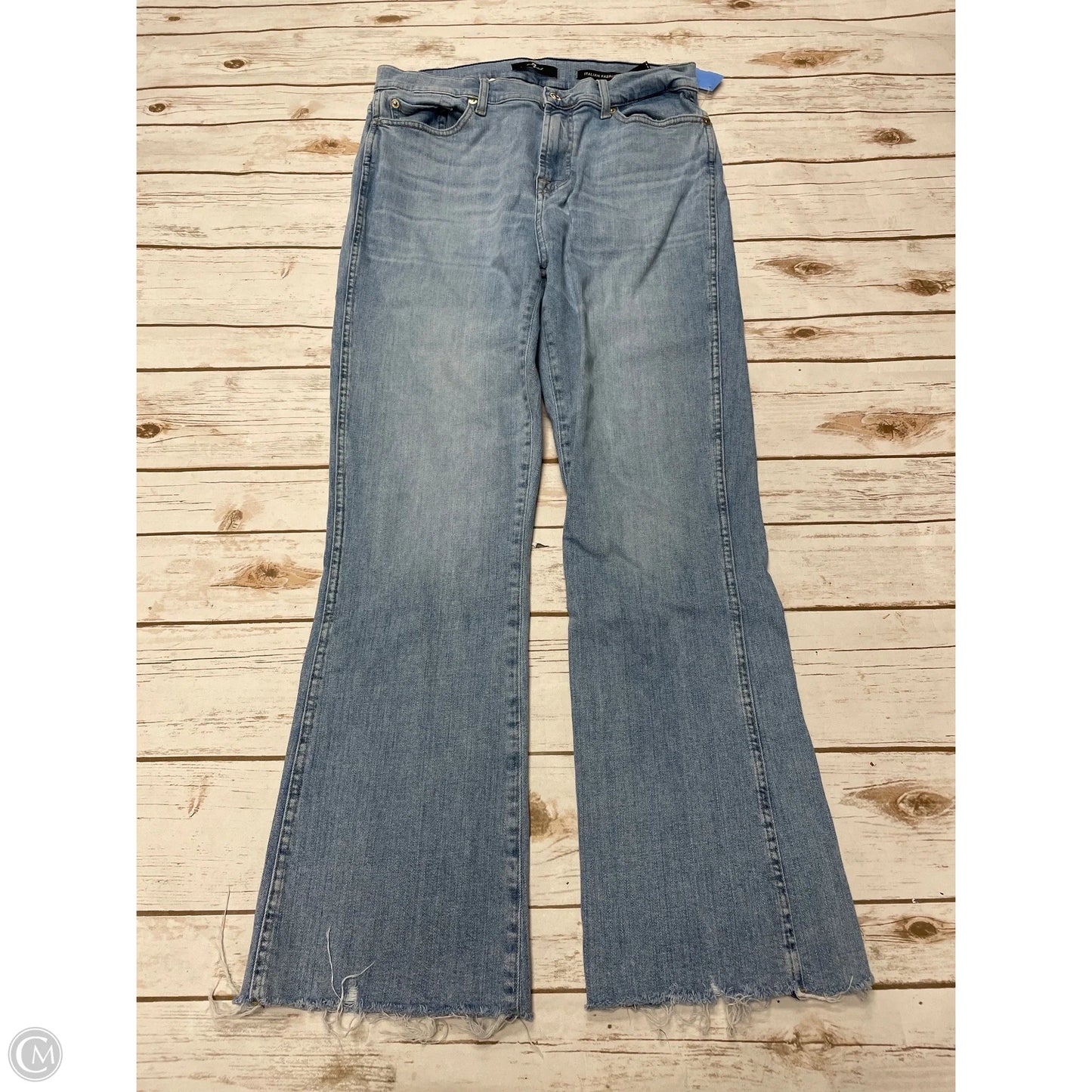 Jeans Straight By 7 For All Mankind In Blue Denim, Size: 14