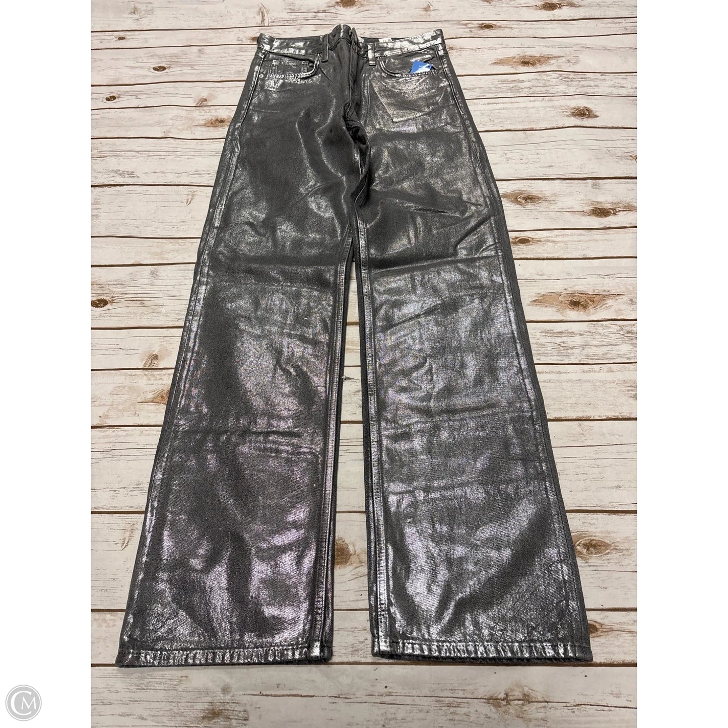 Jeans Wide Leg By Zara In Silver, Size: 4