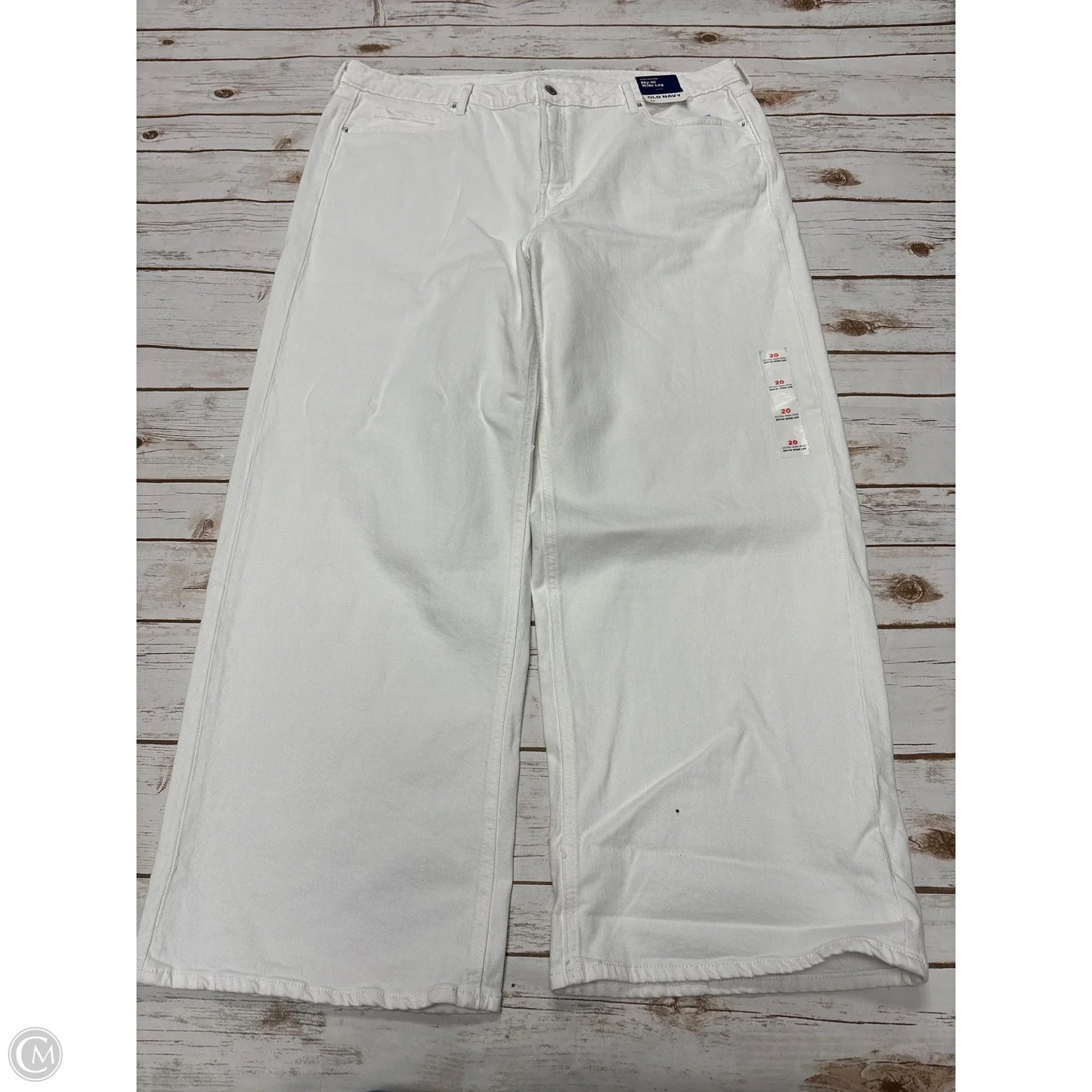 Jeans Wide Leg By Old Navy In White Denim, Size: 20