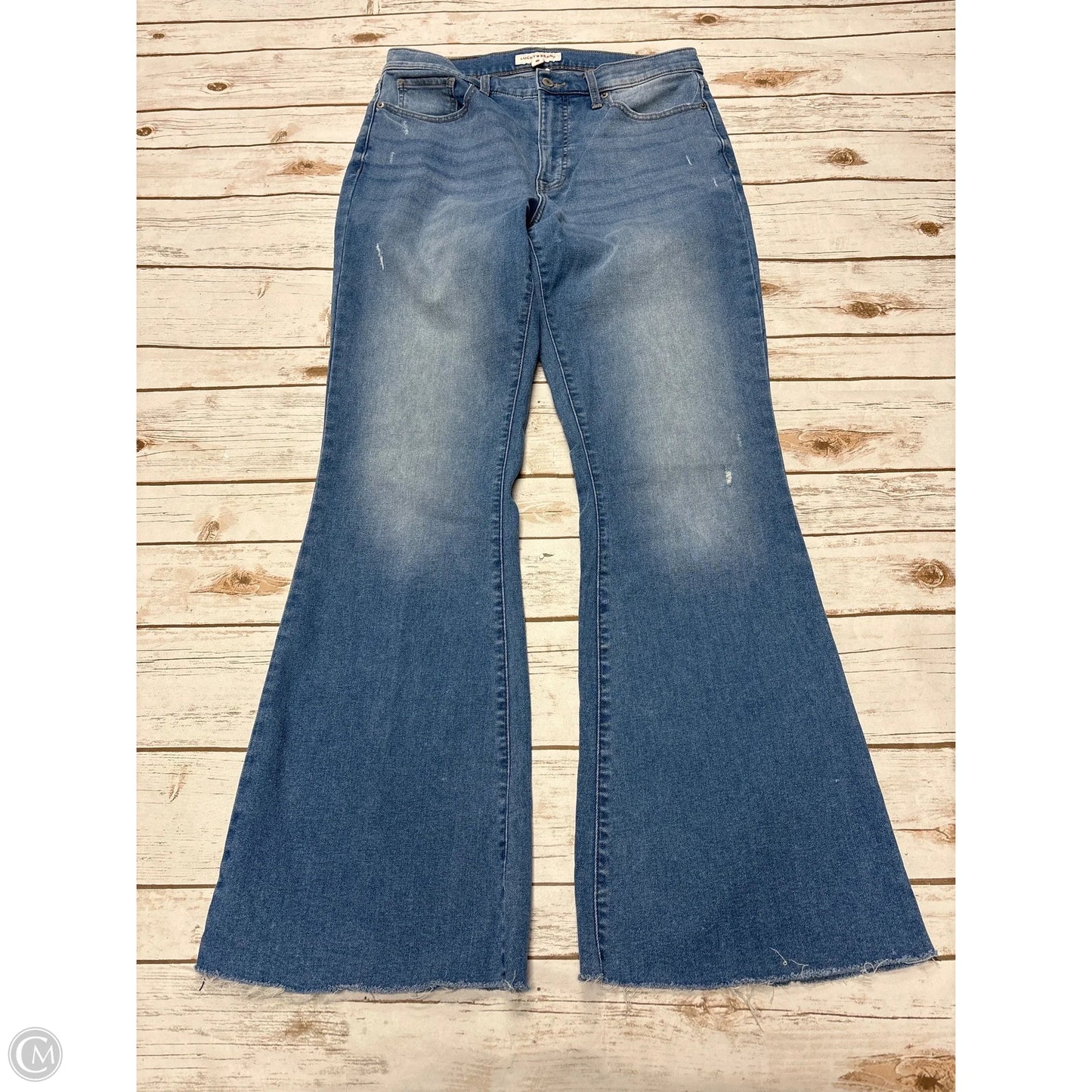 Jeans Flared By Lucky Brand In Blue Denim, Size: 12