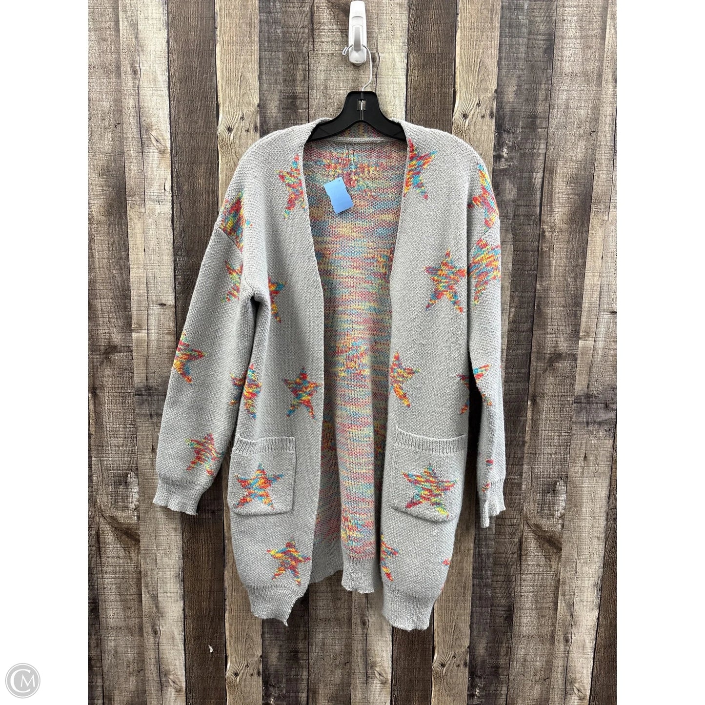 Sweater Cardigan By Cmf In Grey, Size: S
