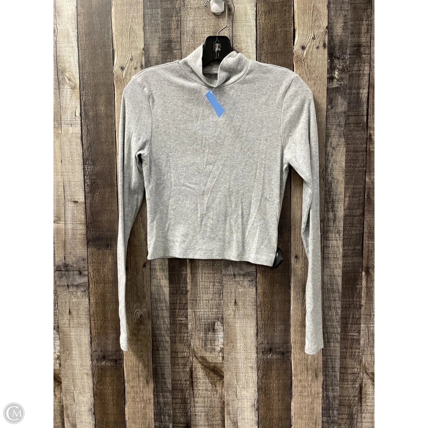 Top Long Sleeve By American Eagle In Grey, Size: M