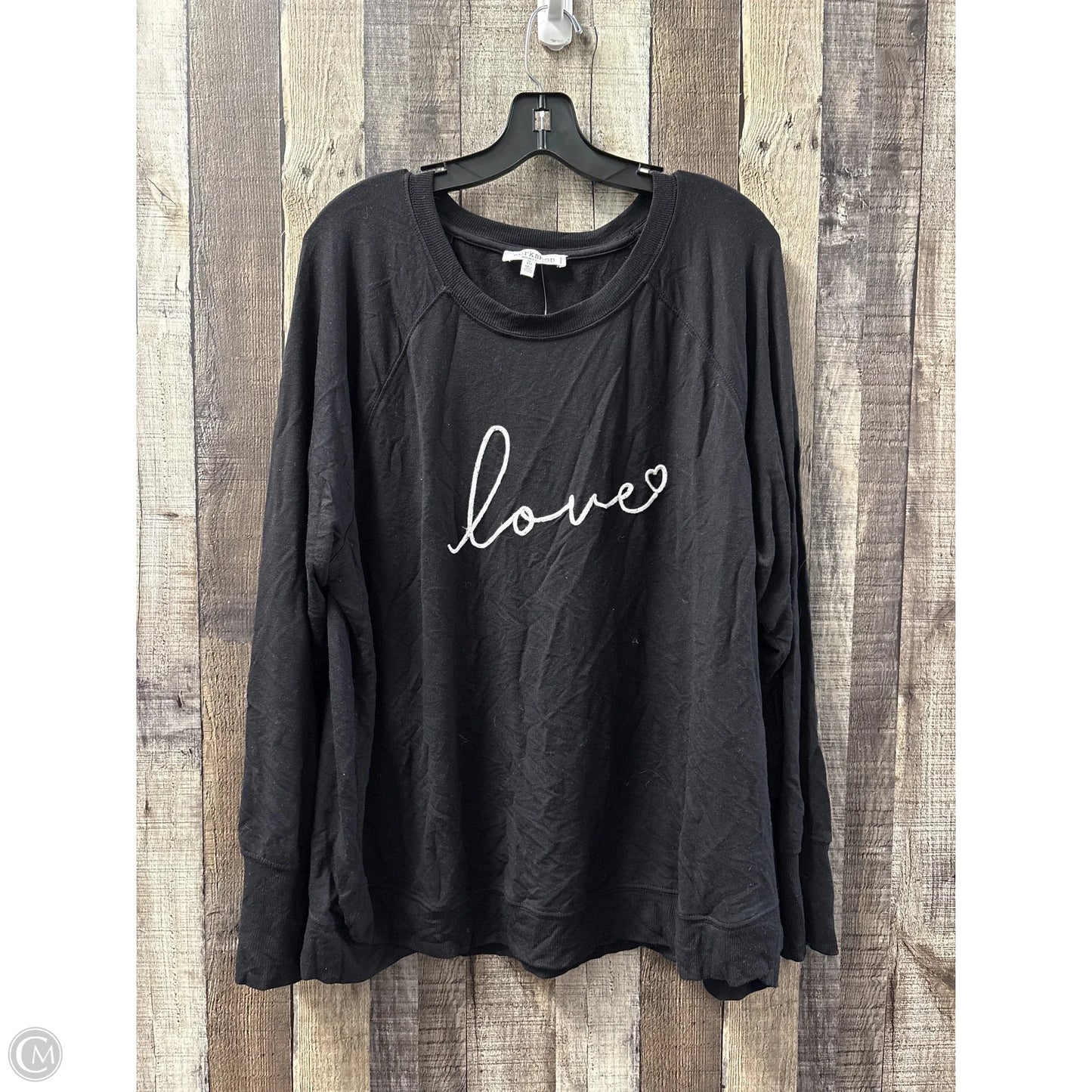 Top Long Sleeve By Workshop In Black, Size: 2x