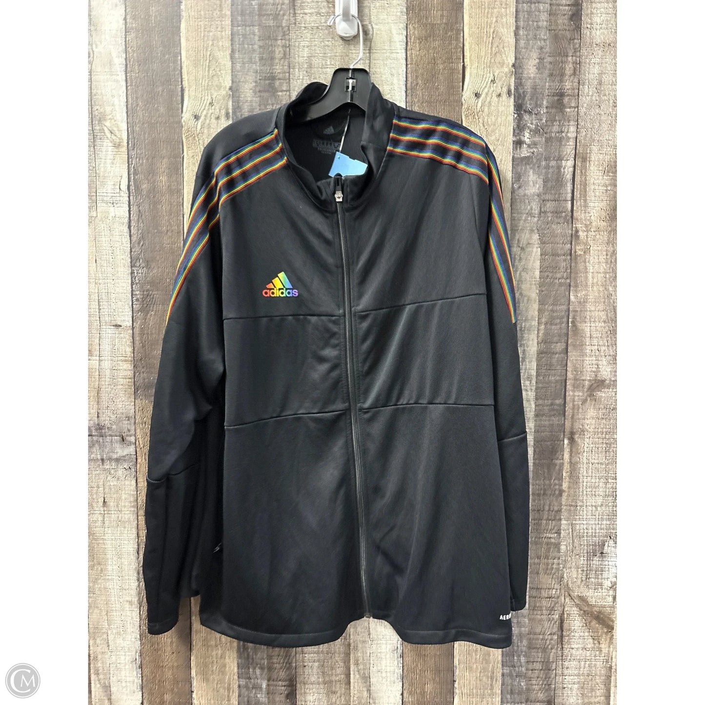 Athletic Jacket By Adidas In Black, Size: 3x