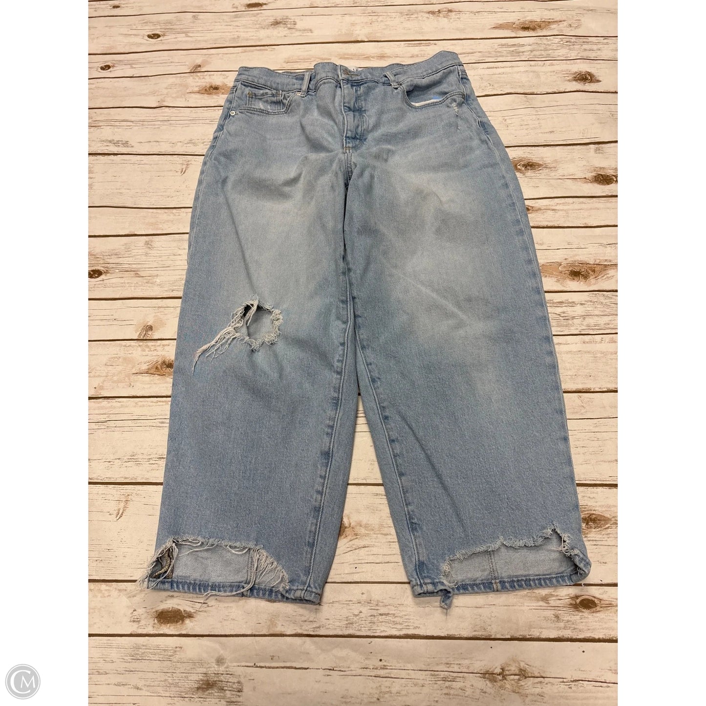 Jeans Cropped By Loft In Blue Denim, Size: 12