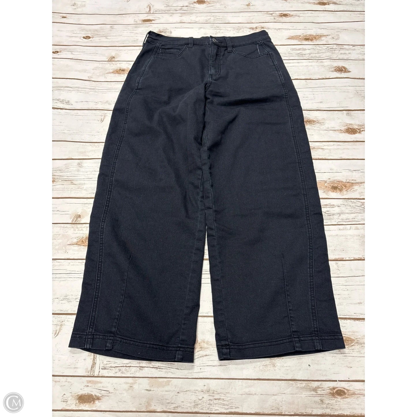 Jeans Wide Leg By Evereve In Black Denim, Size: 8