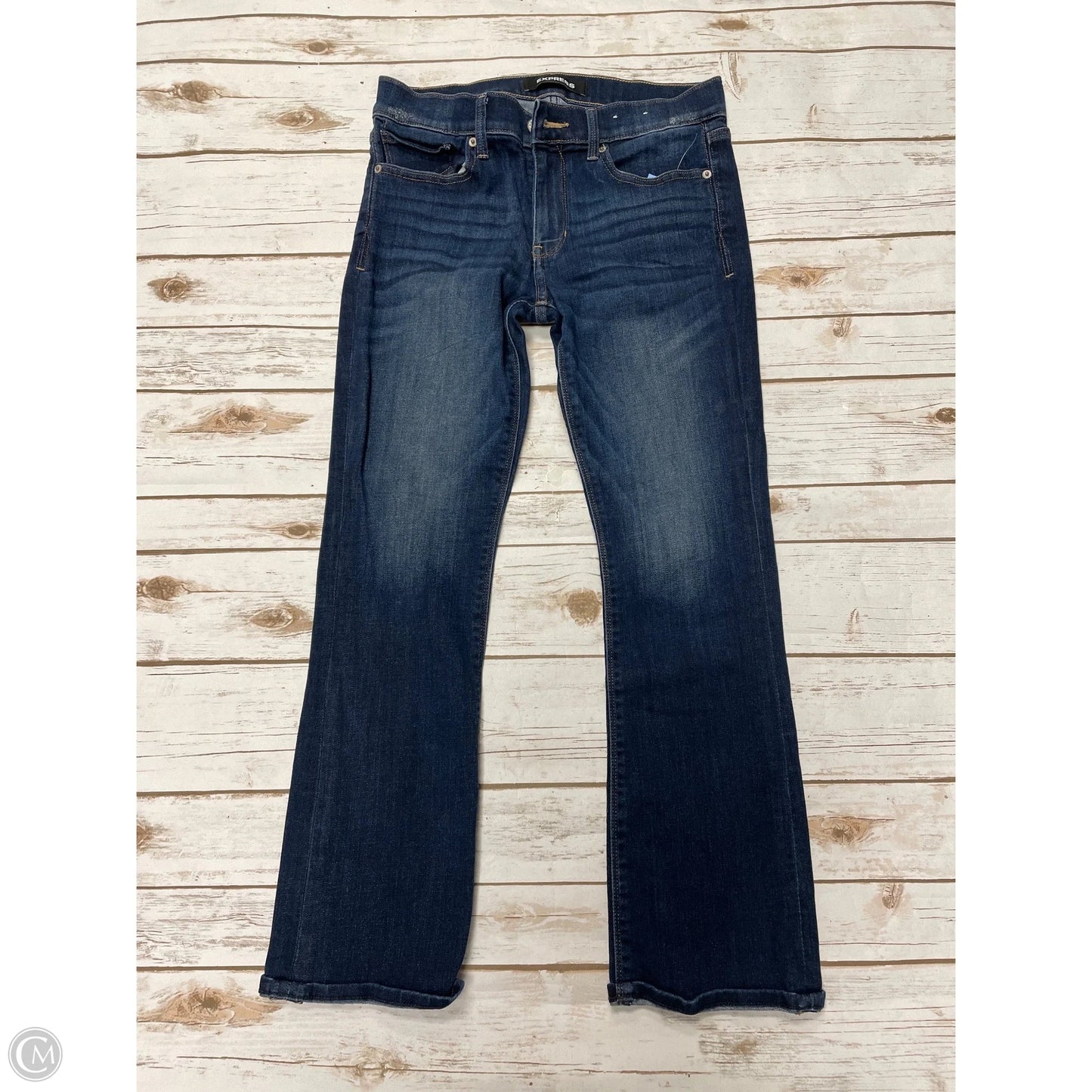 Jeans Flared By Express In Blue Denim, Size: 6