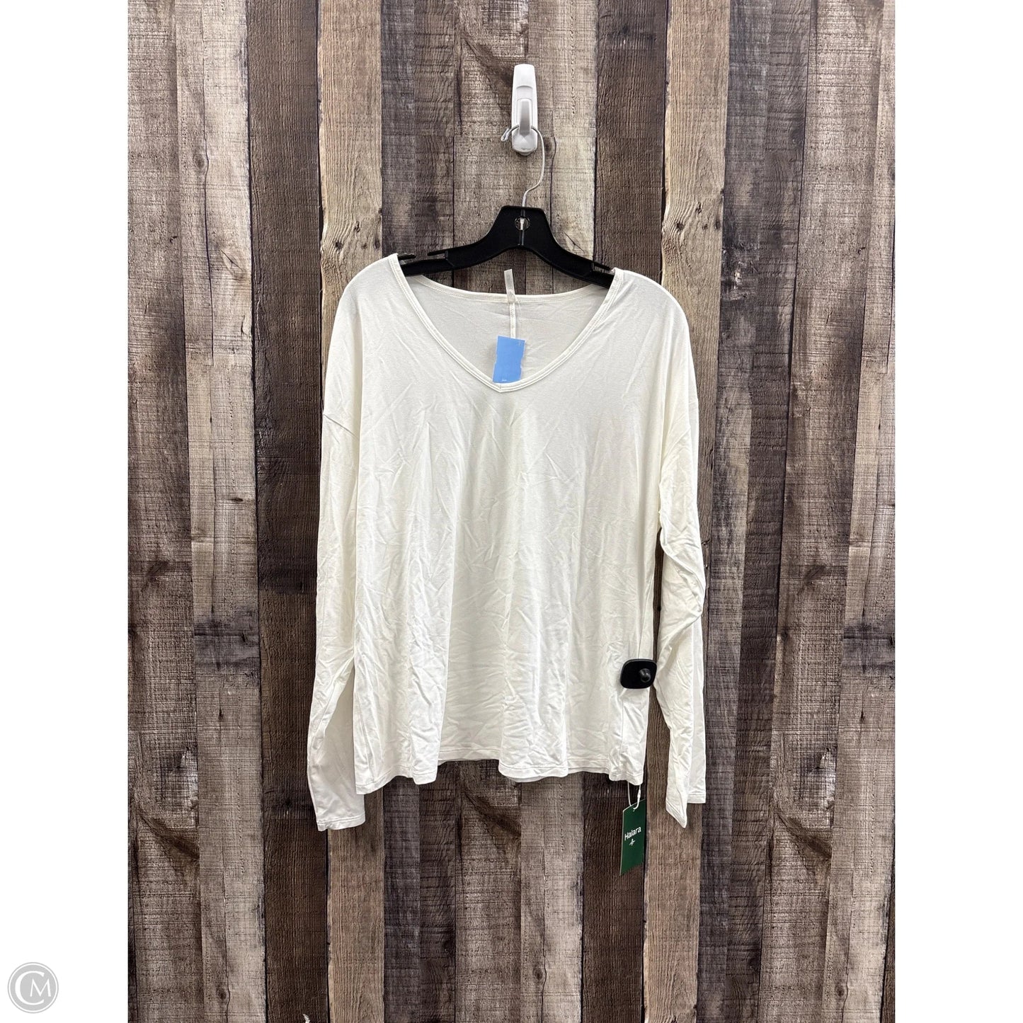 Athletic Top Long Sleeve Crewneck By Halara In Ivory, Size: Mp