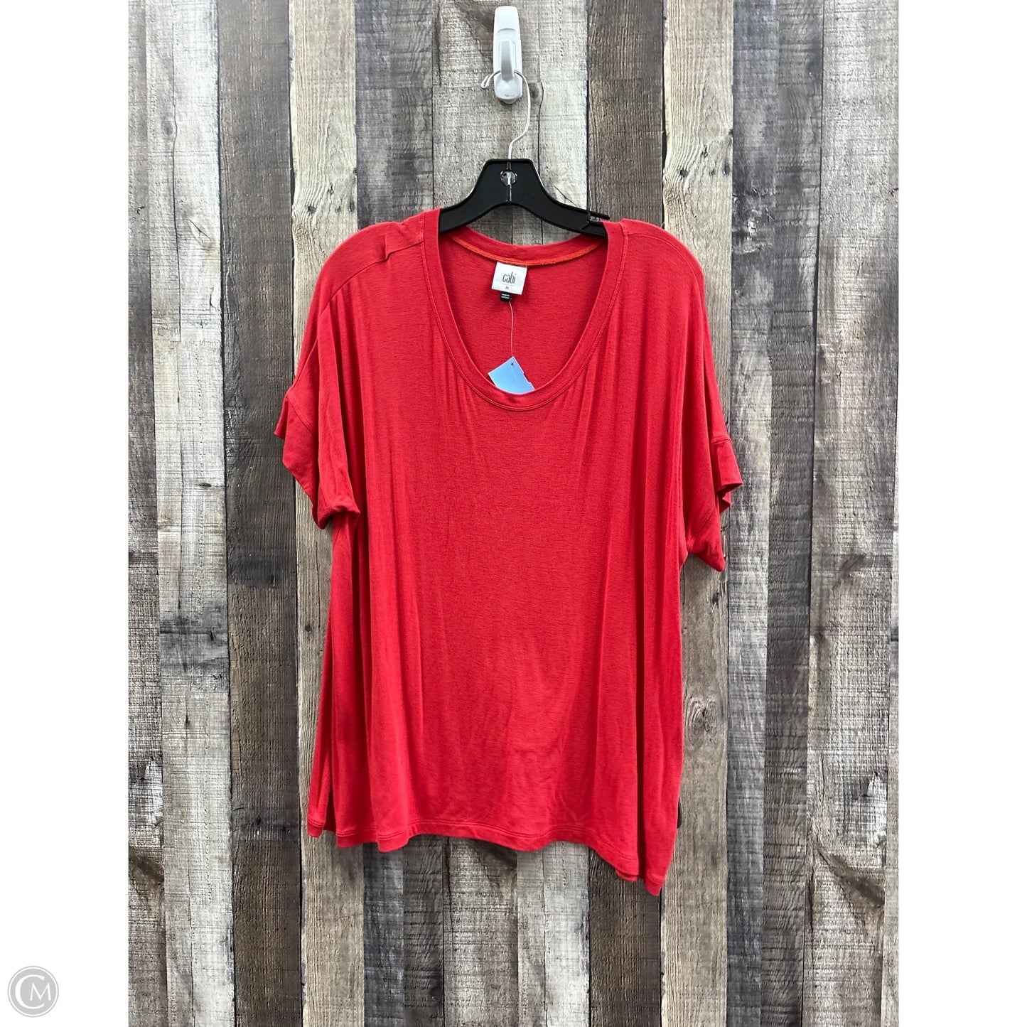 Top Short Sleeve By Cabi In Red, Size: M