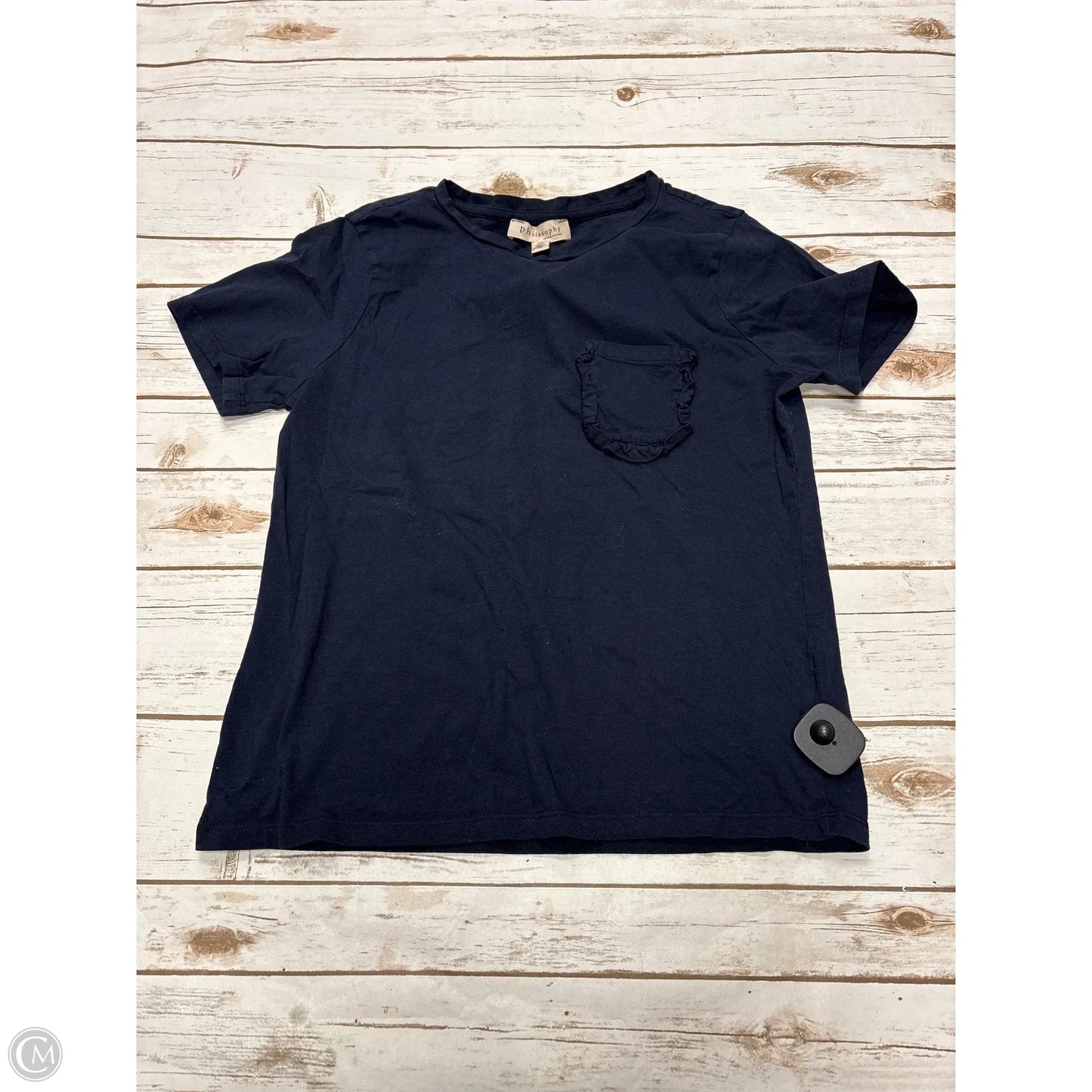 Top Short Sleeve By Philosophy In Navy, Size: L