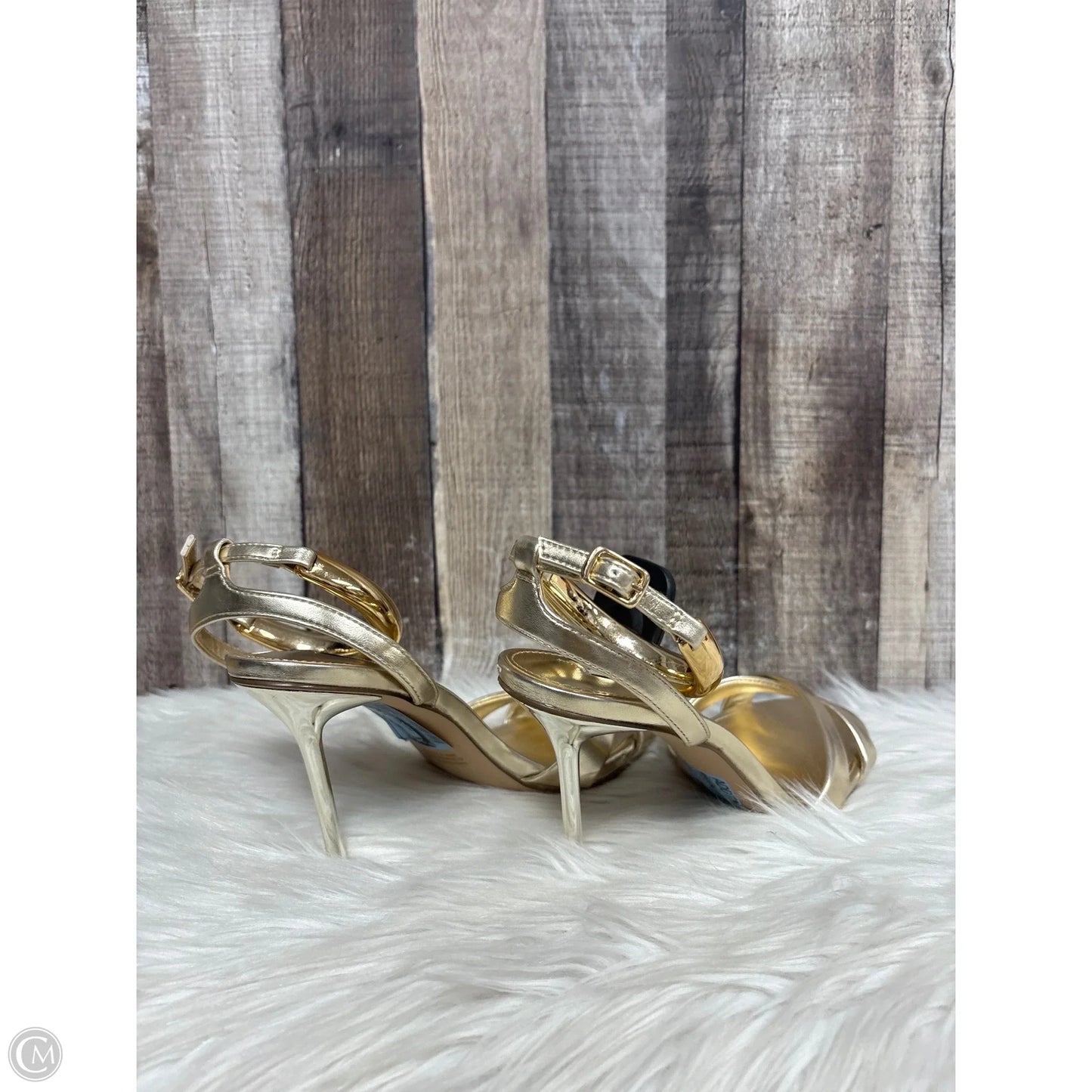 Sandals Heels Stiletto By Steve Madden In Gold, Size: 8