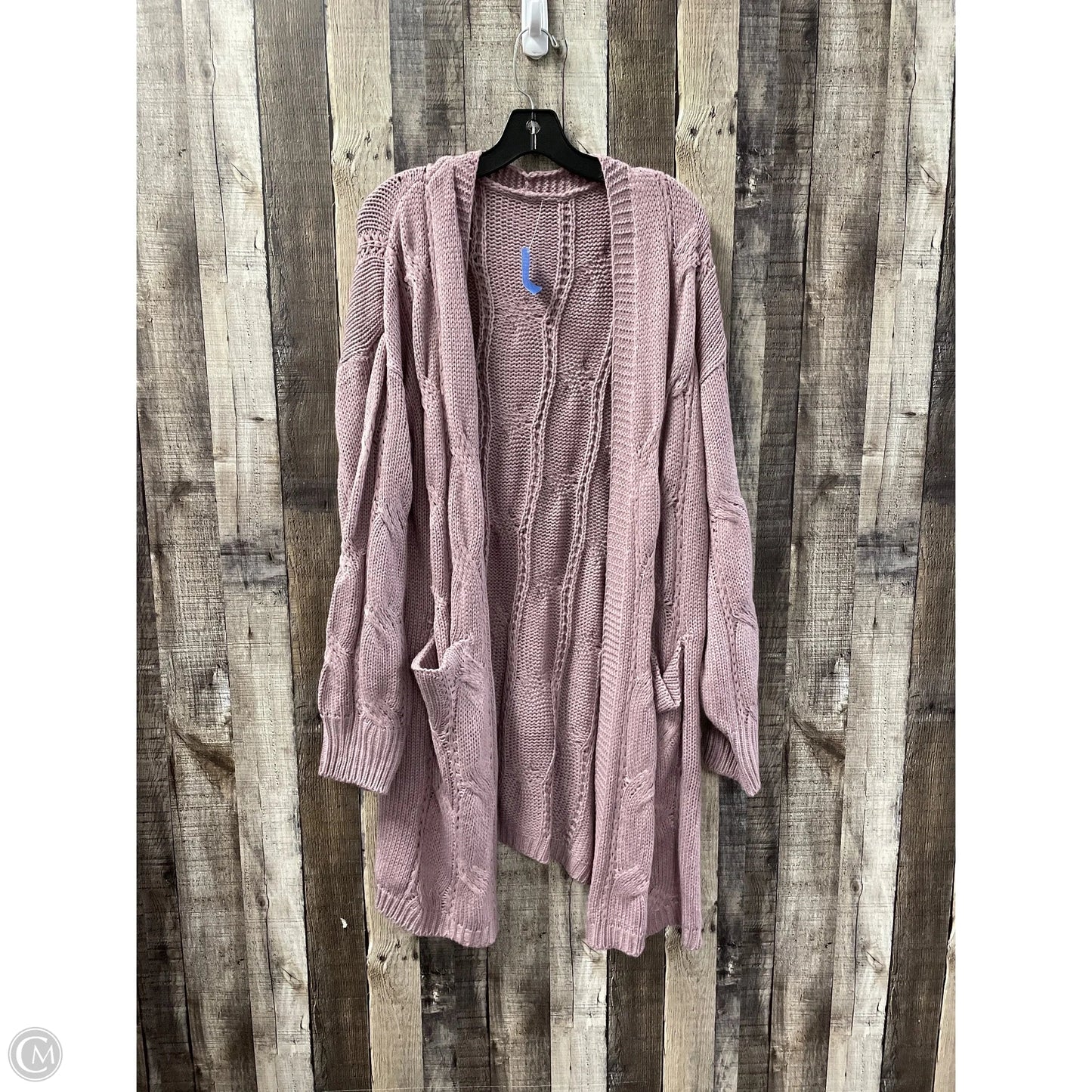 Sweater Cardigan By Cmf In Purple, Size: 2x