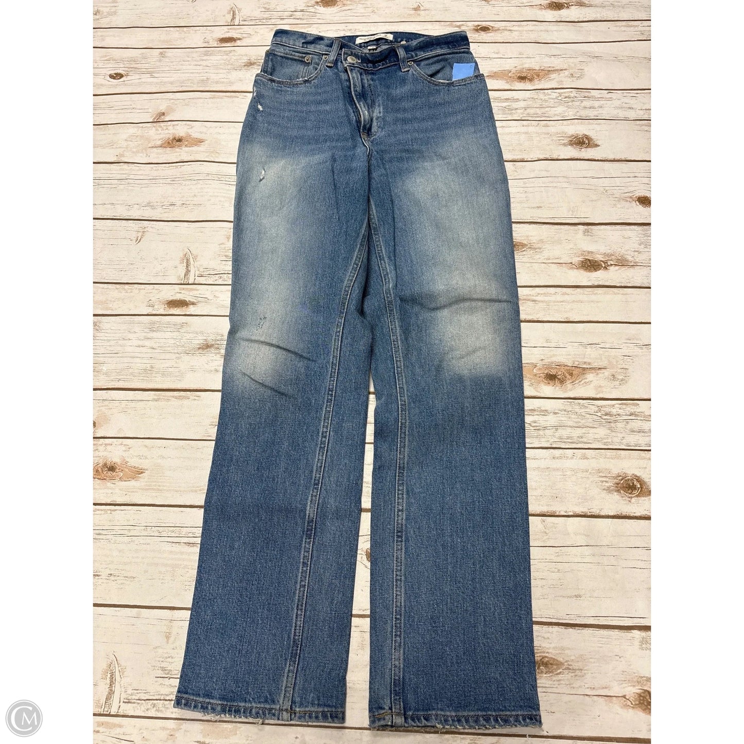 Jeans Straight By Abercrombie And Fitch In Blue Denim, Size: 2