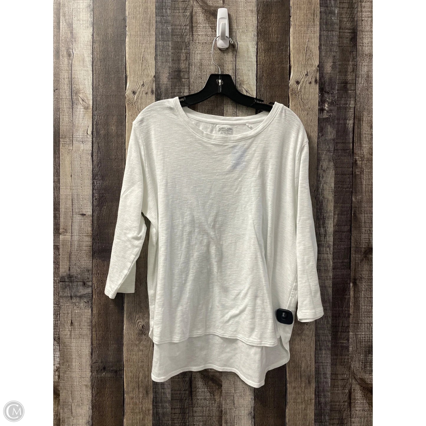 Top 3/4 Sleeve By Kirkland In White, Size: Xl