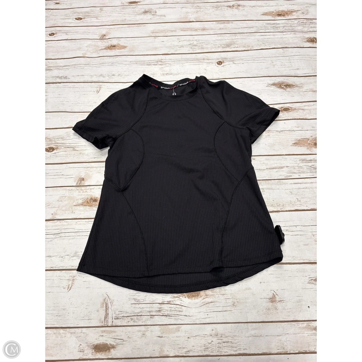 Athletic Top Short Sleeve By Spyder In Black, Size: S
