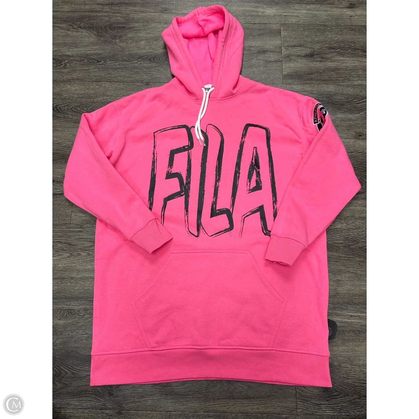 Athletic Sweatshirt Hoodie By Fila In Pink, Size: L