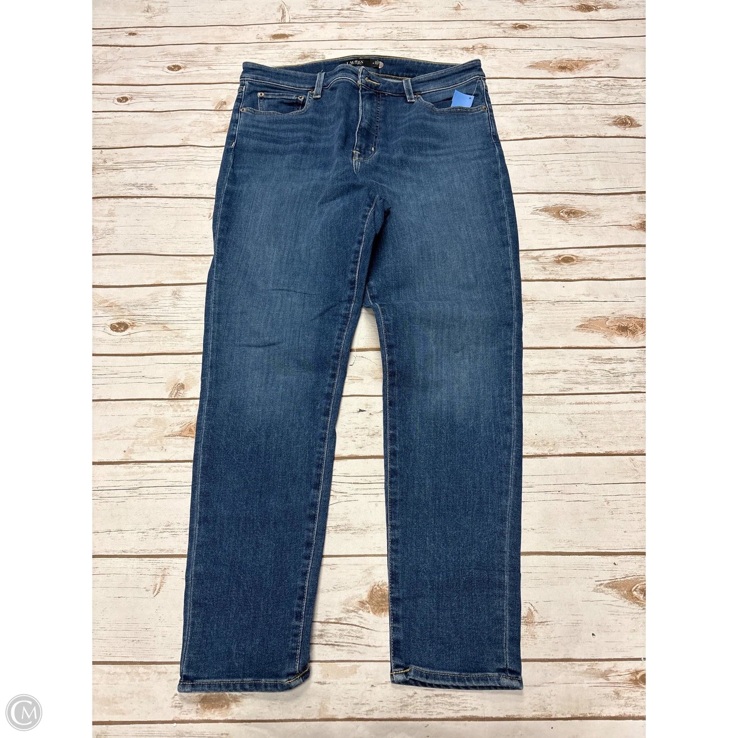 Jeans Skinny By Lauren By Ralph Lauren In Blue Denim, Size: 14