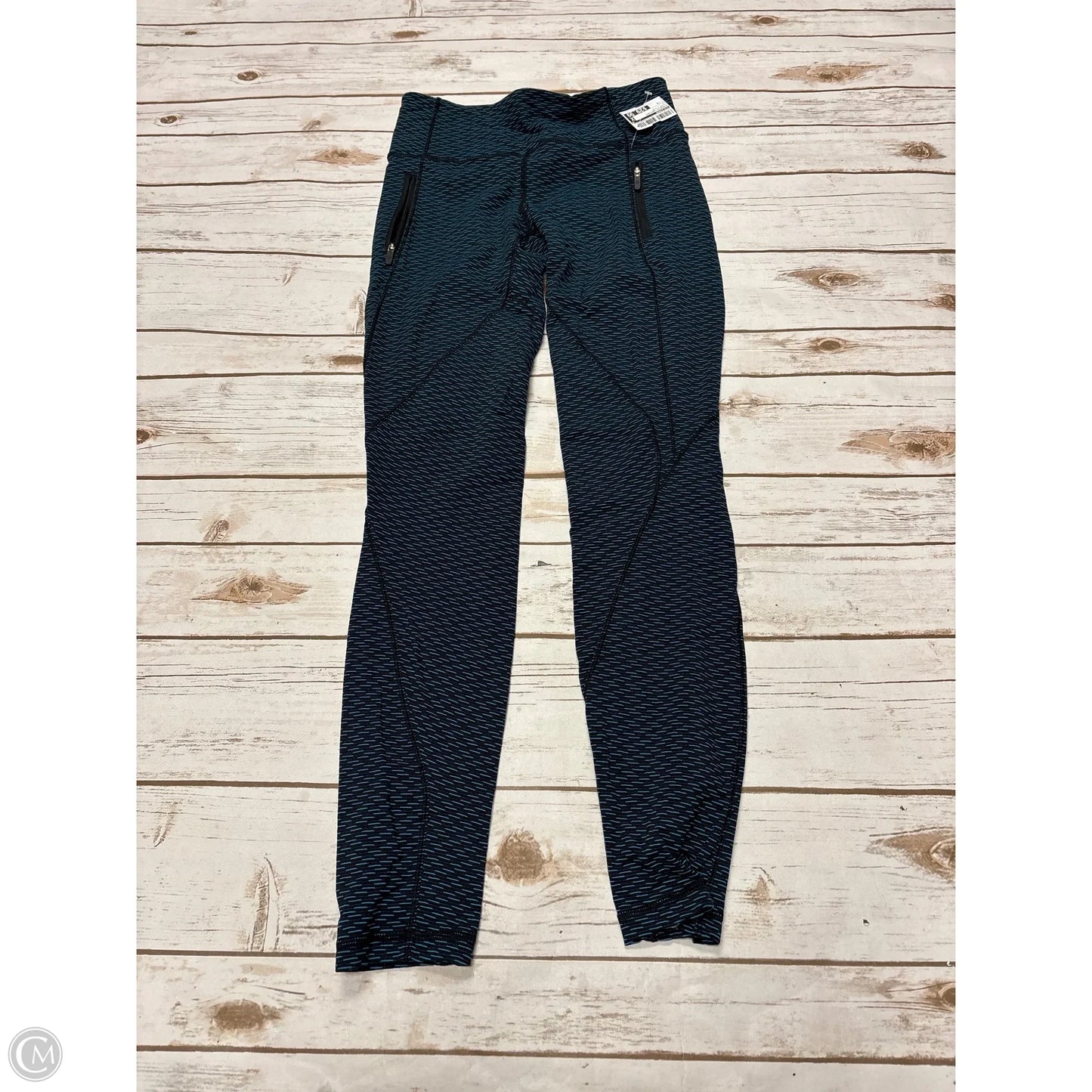 Athletic Leggings By Lululemon In Black & Blue, Size: 6