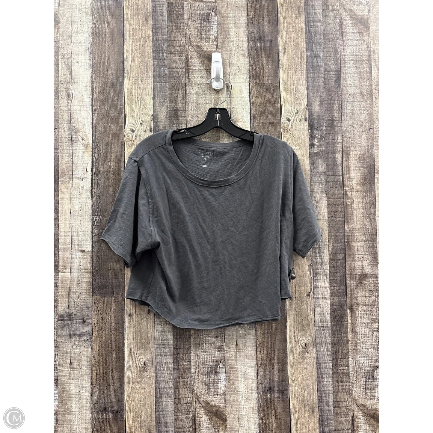 Athletic Top Short Sleeve By Z Supply In Grey, Size: L