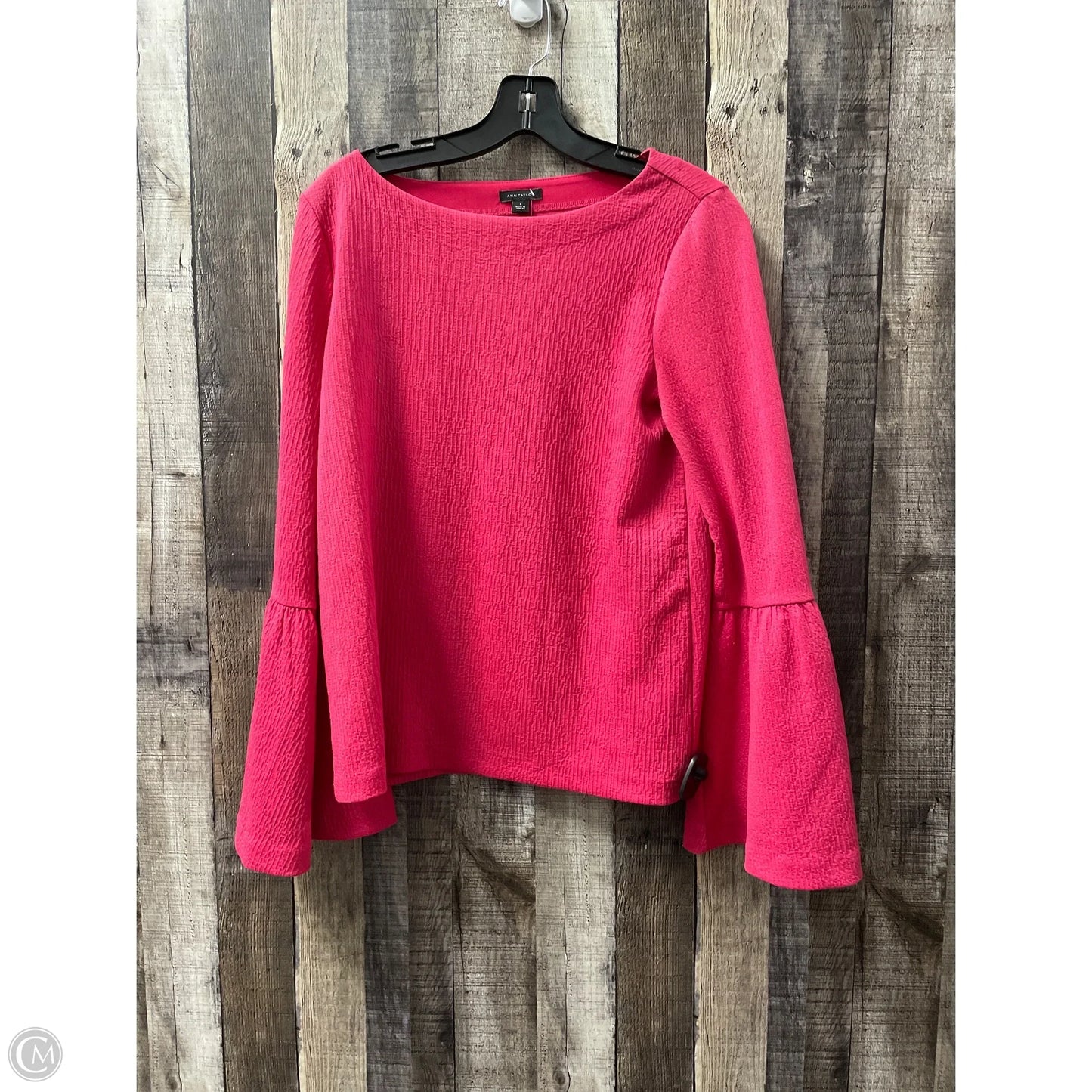 Top Long Sleeve By Ann Taylor In Pink, Size: S