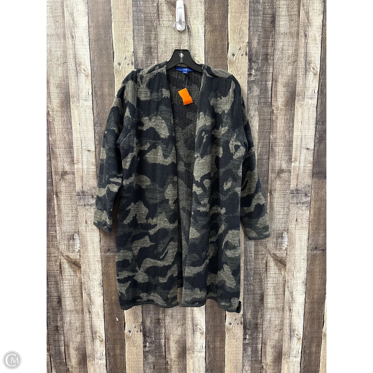 Sweater Cardigan By Apt 9 In Camouflage Print, Size: L