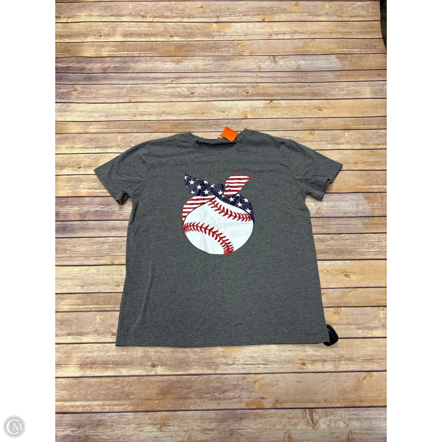 Top Short Sleeve Basic By Cmf In Grey, Size: Xl