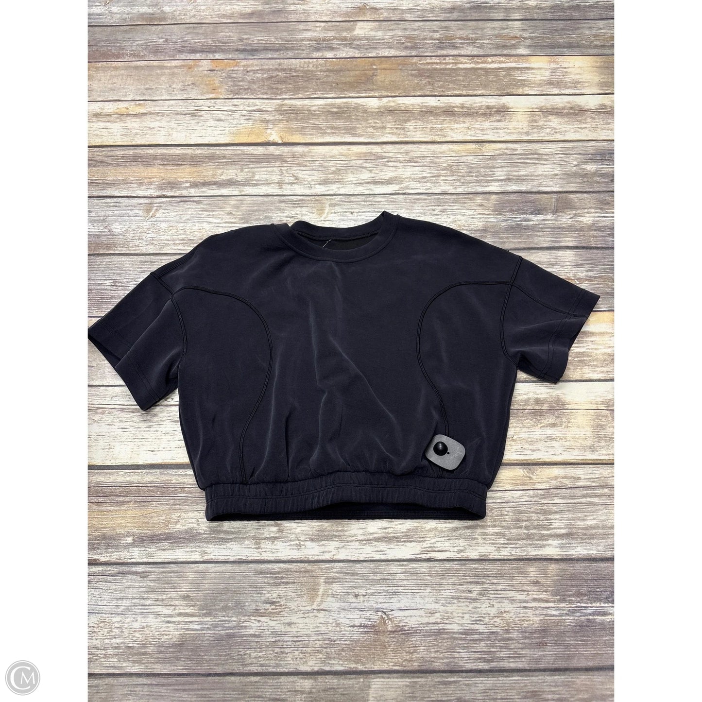 Athletic Top Short Sleeve By Lululemon In Black, Size: S