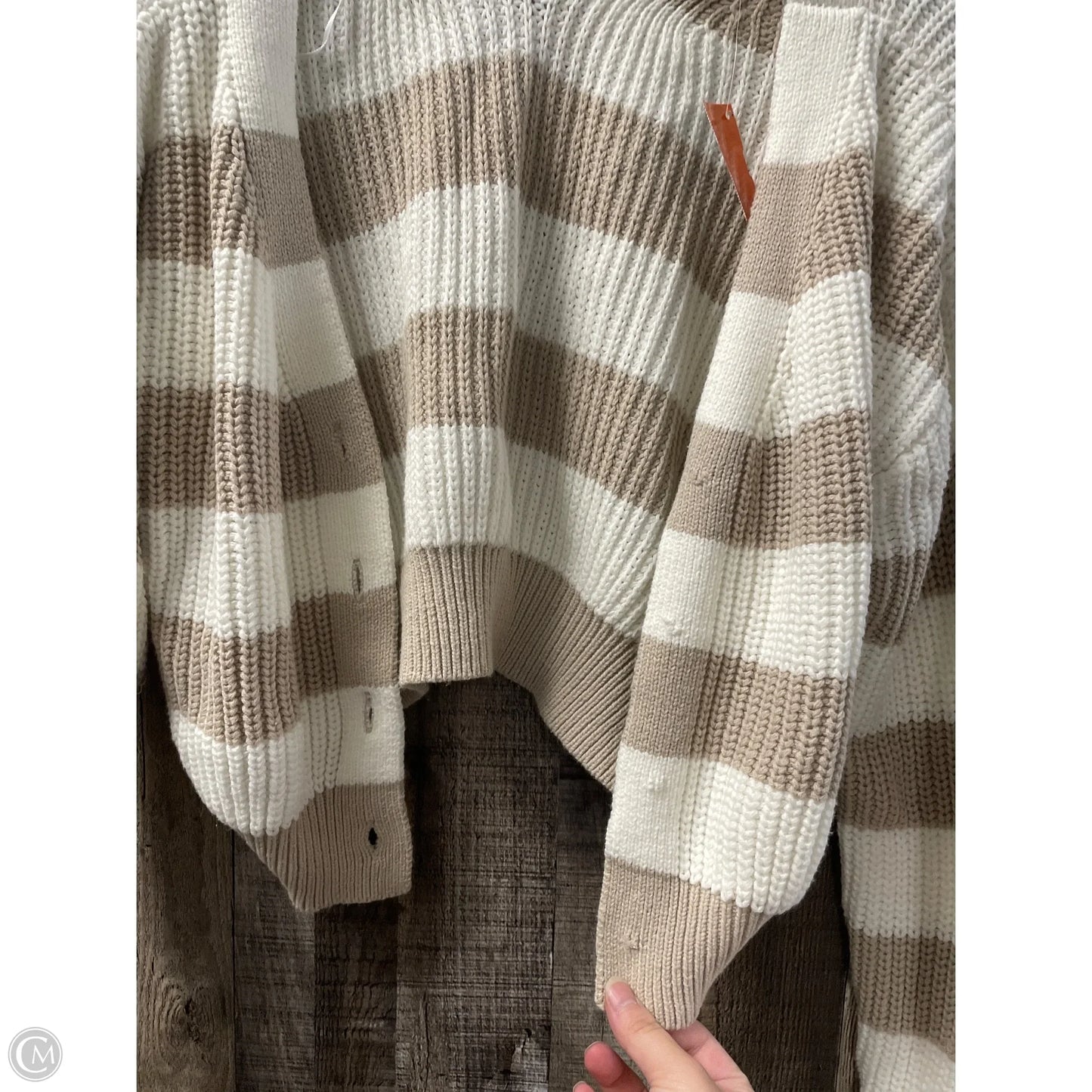 Sweater Cardigan By Moon And Madison In Beige, Size: M