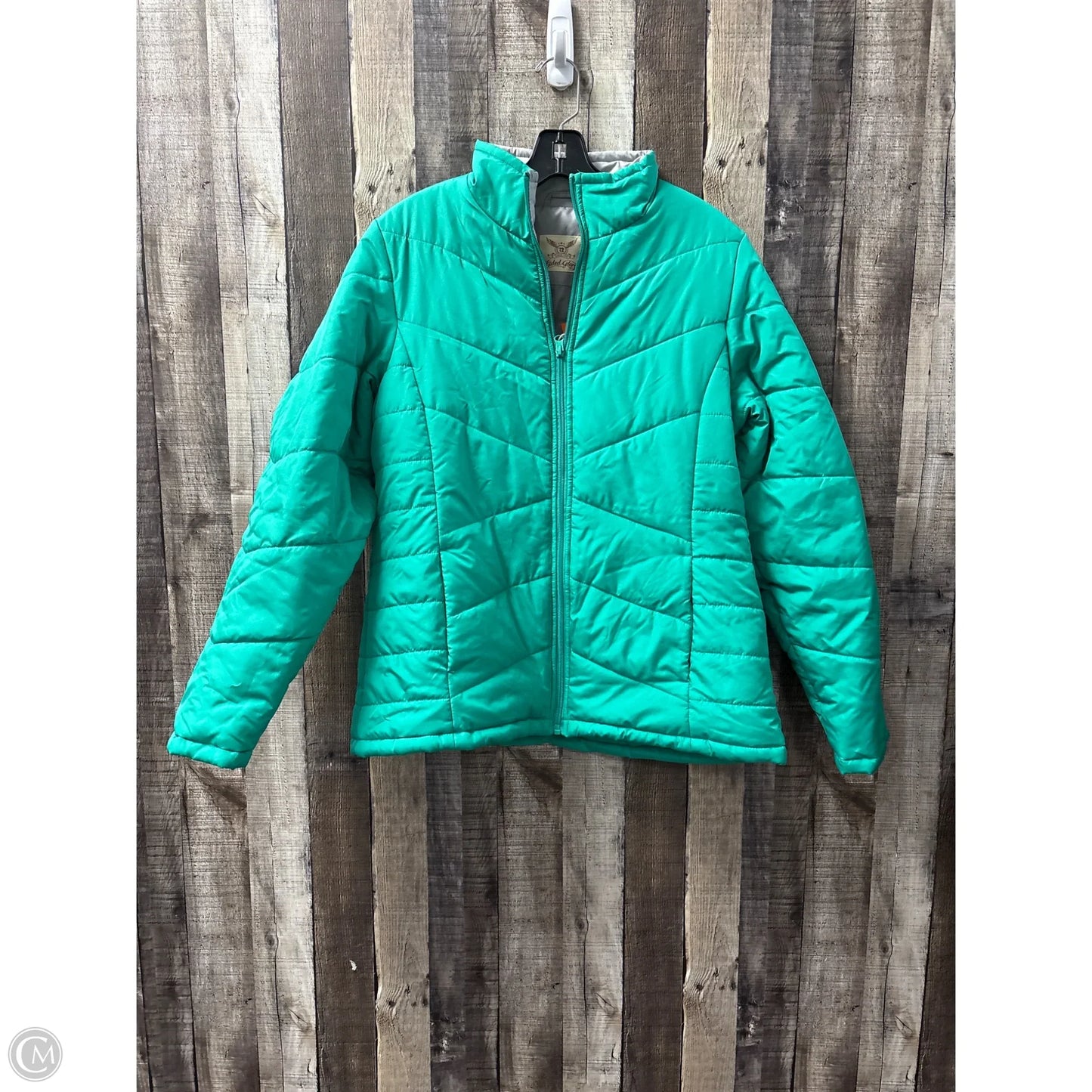Jacket Puffer & Quilted By Faded Glory In Green, Size: L