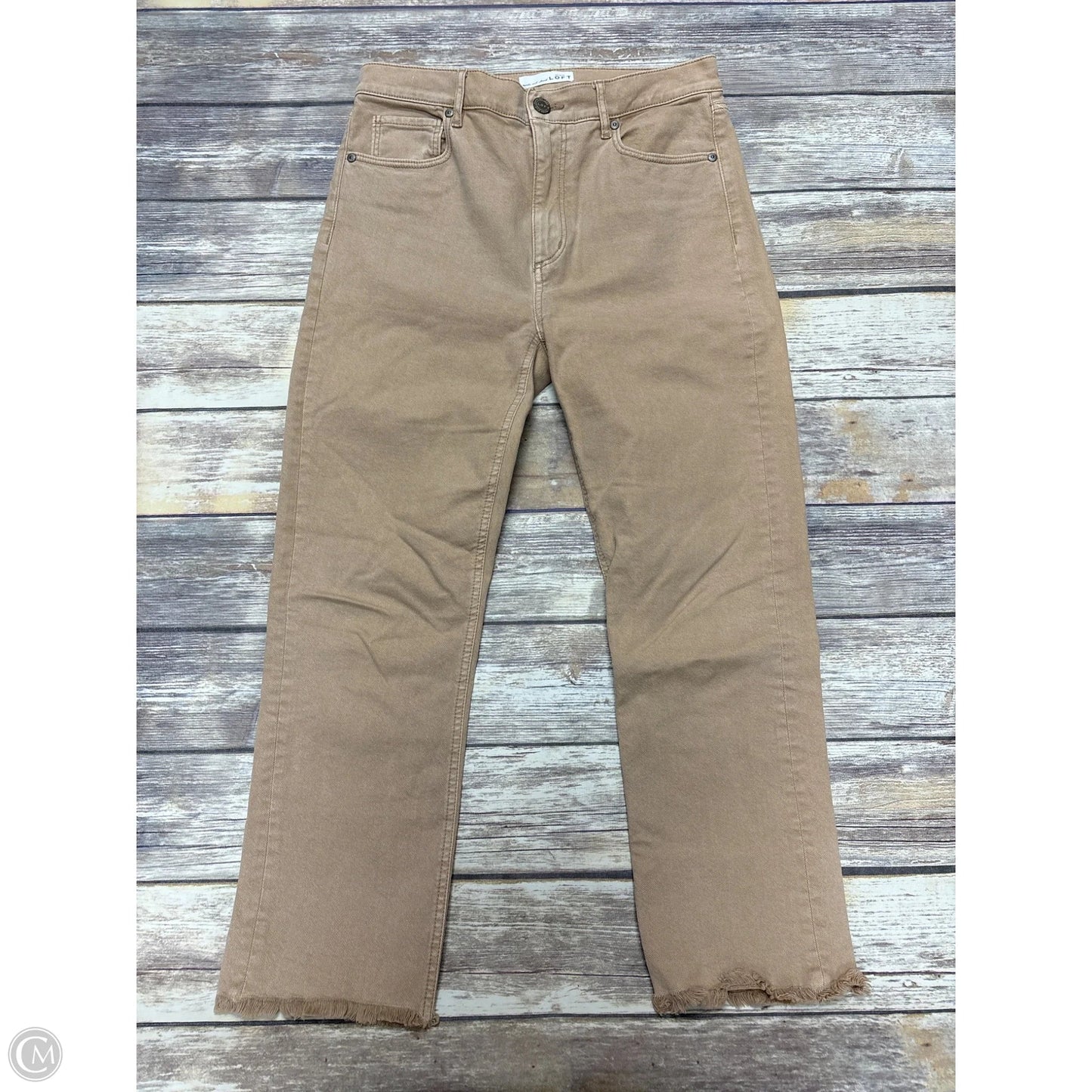 Jeans Straight By Loft In Tan, Size: 4