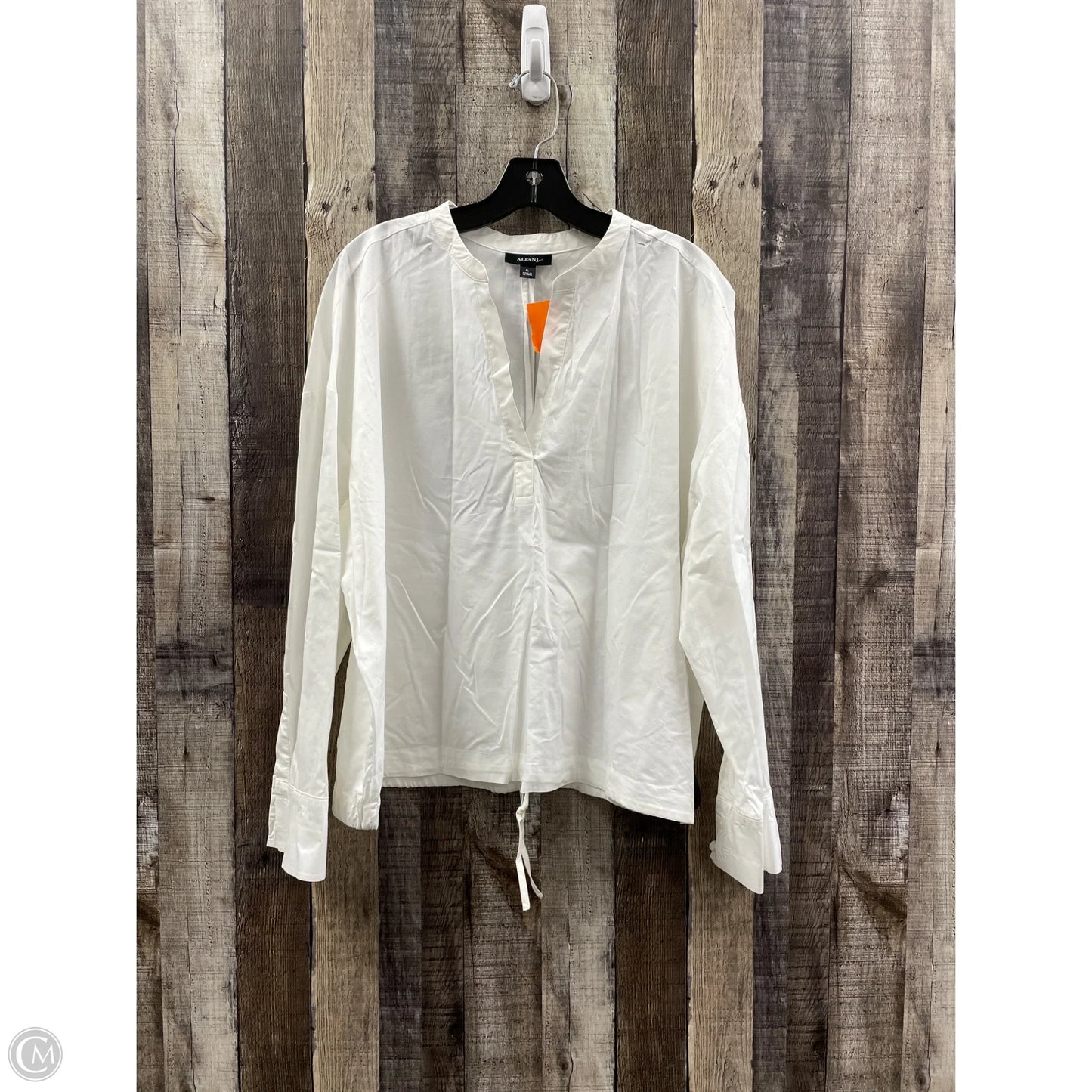 Top Long Sleeve By Alfani In White, Size: Xl