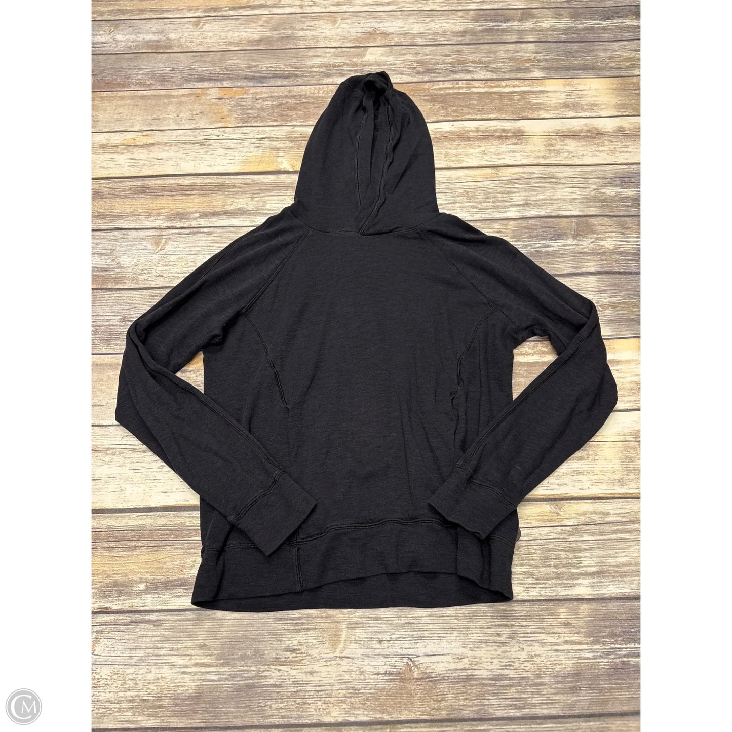 Athletic Top Long Sleeve Hoodie By Lululemon In Black, Size: 6