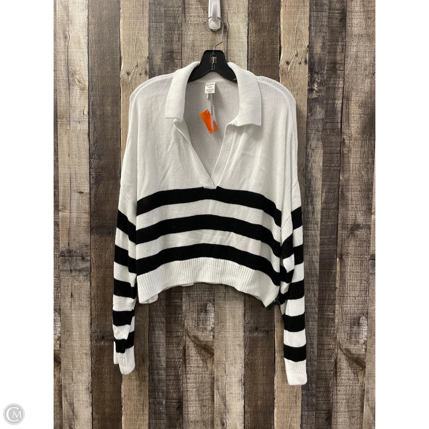 Sweater By Pink In Black & White, Size: Xl