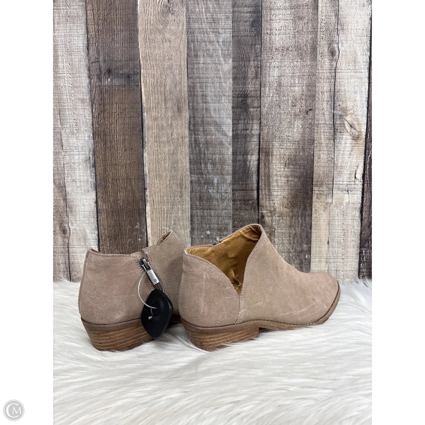 Boots Ankle Heels By Lucky Brand In Taupe, Size: 7.5