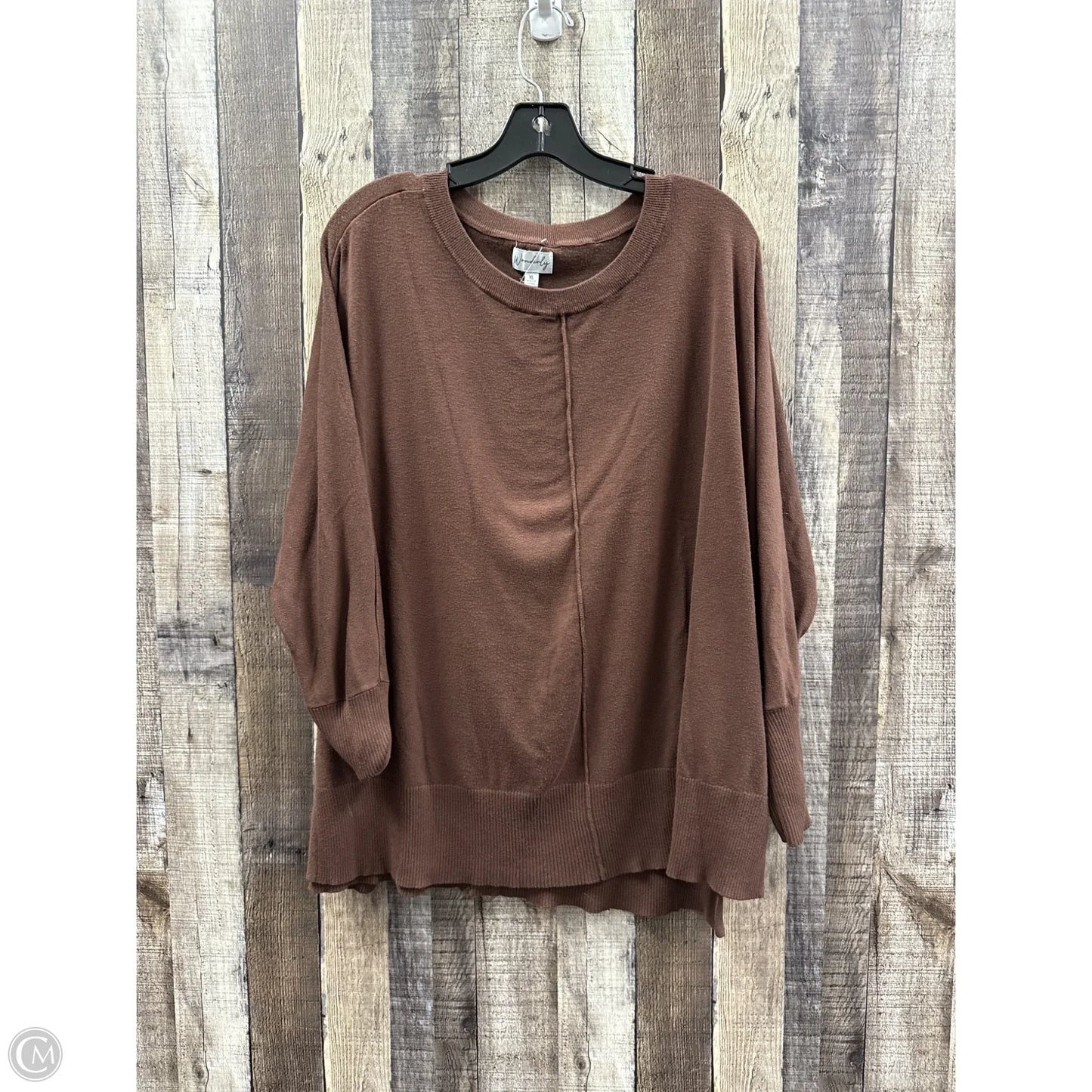 Sweater By Wonderly In Brown, Size: Xl