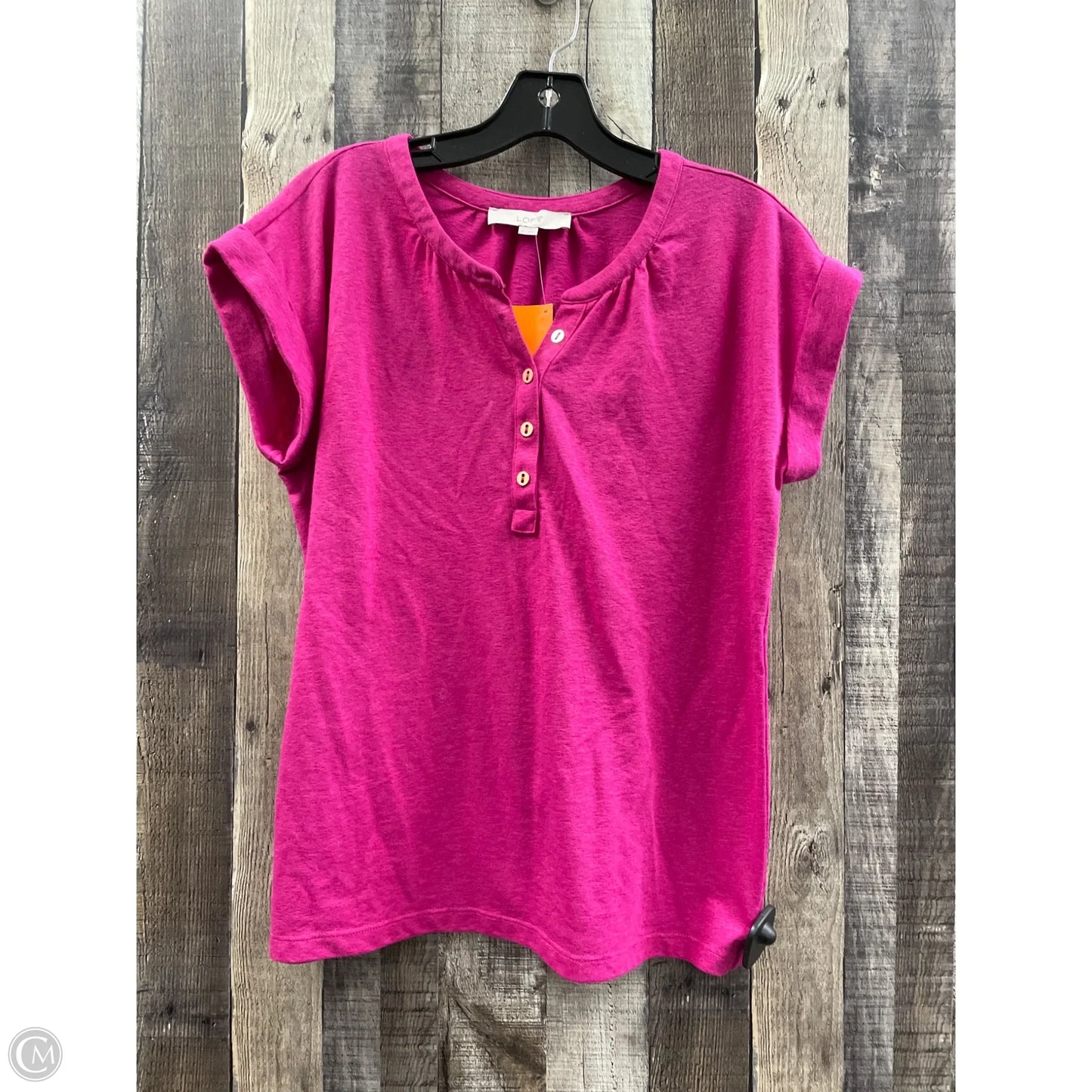 Top Short Sleeve By Loft In Pink, Size: Xs