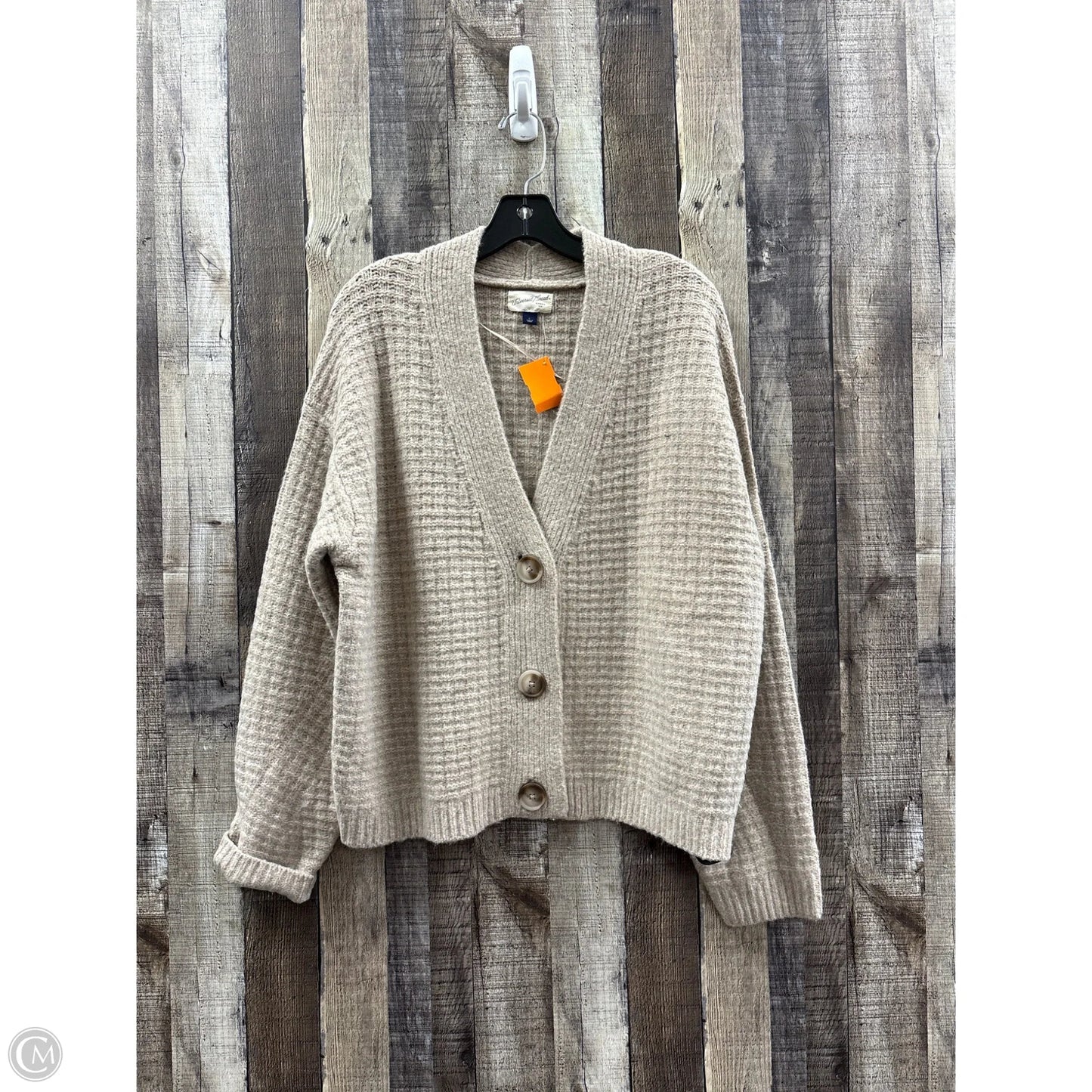 Sweater Cardigan By Universal Thread In Tan, Size: L