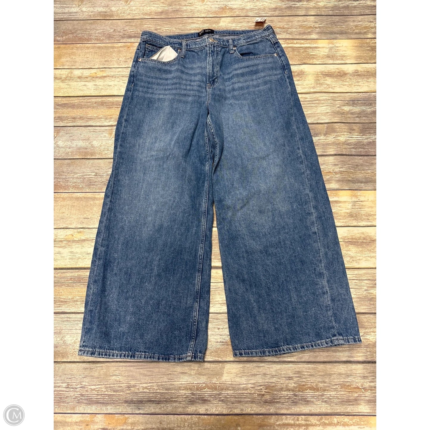 Jeans Wide Leg By Gap In Blue Denim, Size: 16