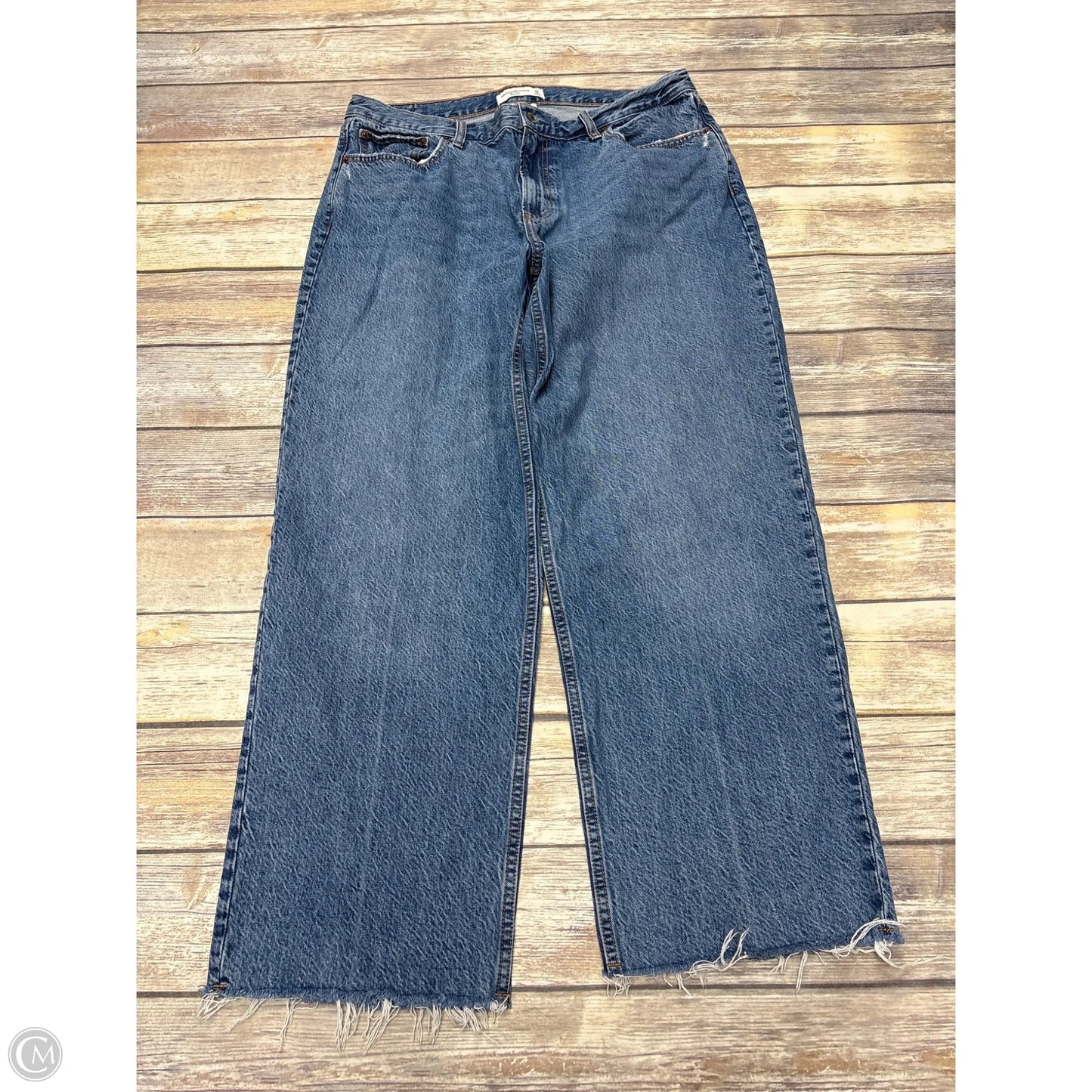 Jeans Wide Leg By Abercrombie And Fitch In Blue Denim, Size: 16